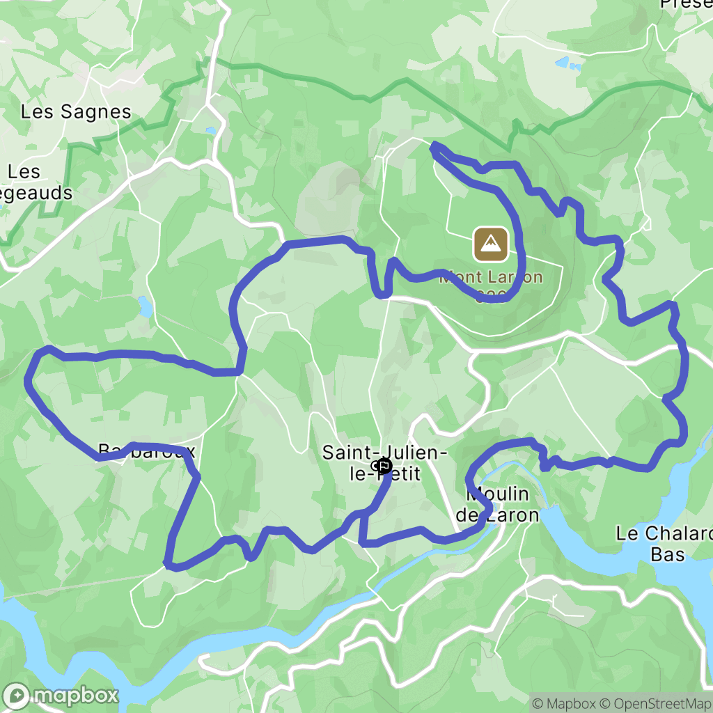 Saint-Julien-le-Petit : carte du parcours de randonnée - France