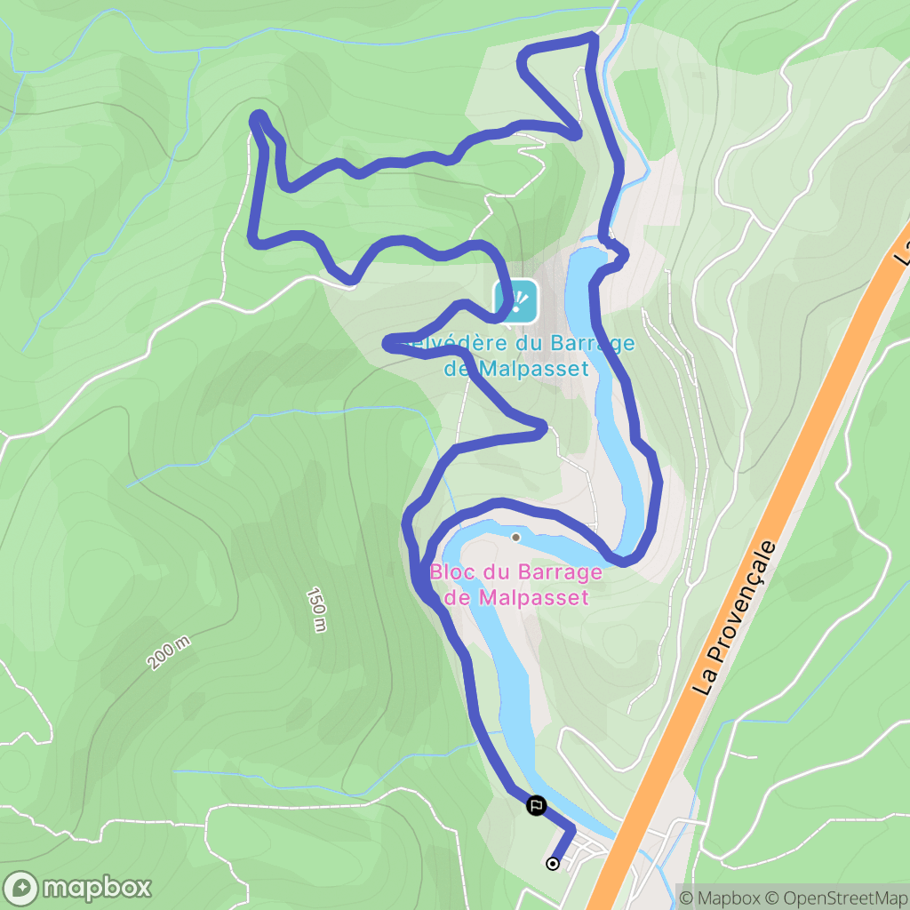 Fréjus : carte du parcours de randonnée - France