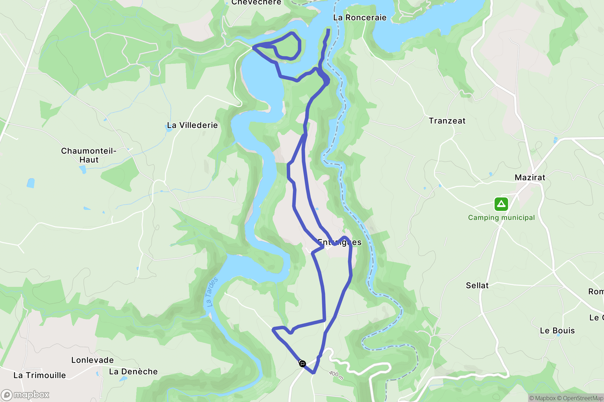Évaux-les-Bains : carte du parcours de randonnée - France