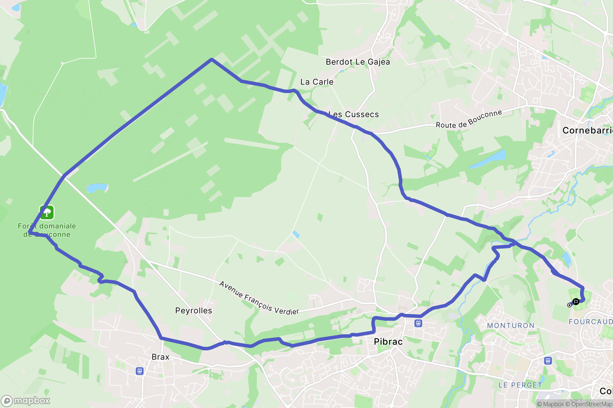 Colomiers : carte du parcours de randonnée - France