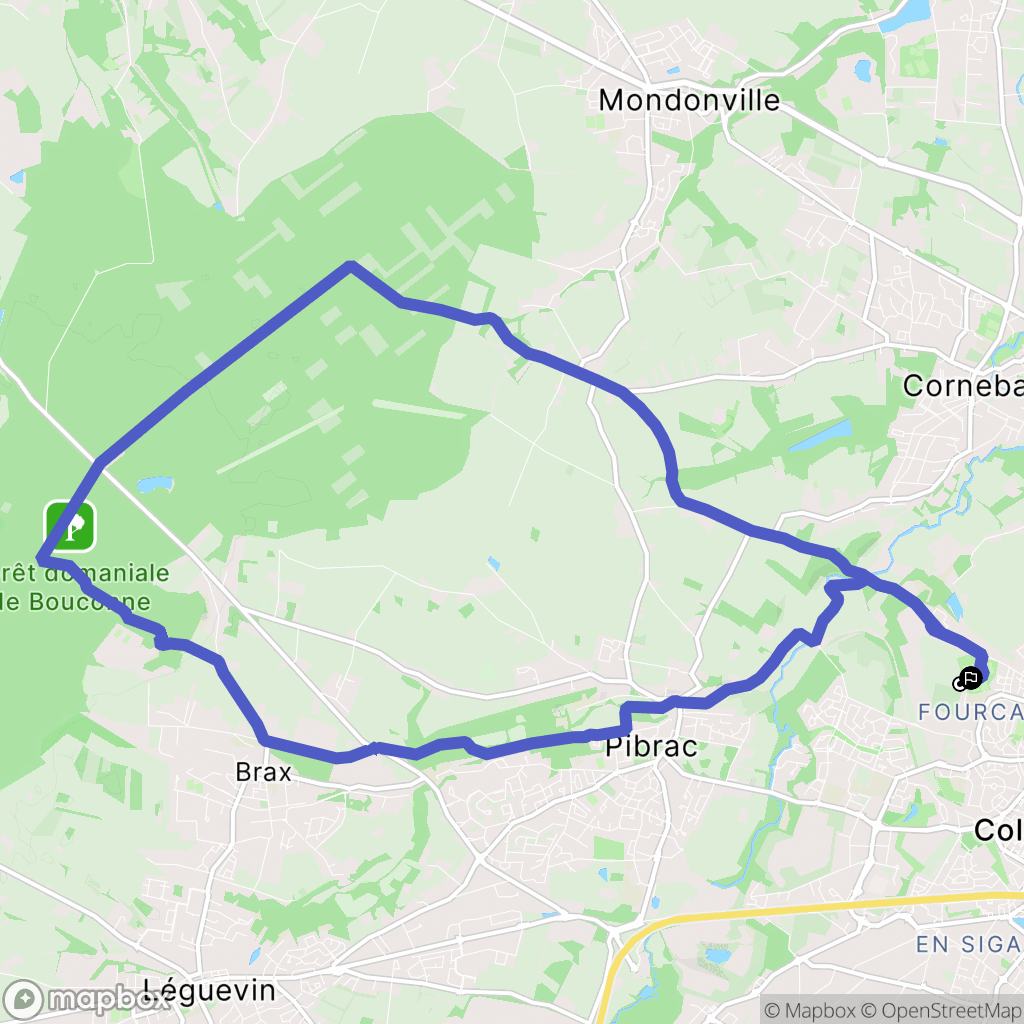 Colomiers : carte du parcours de randonnée - France