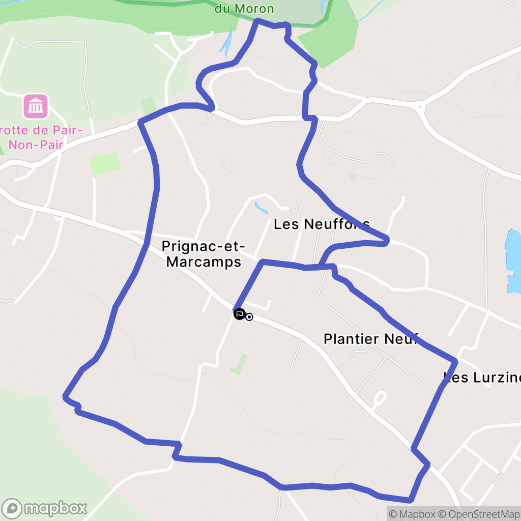 Prignac-et-Marcamps : carte du parcours de randonnée - France