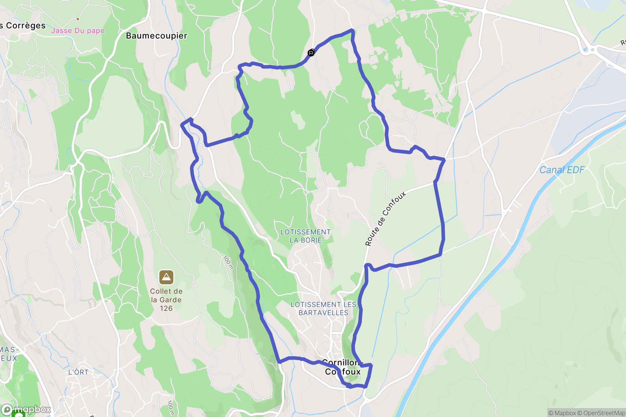 Grans : carte du parcours de randonnée - France