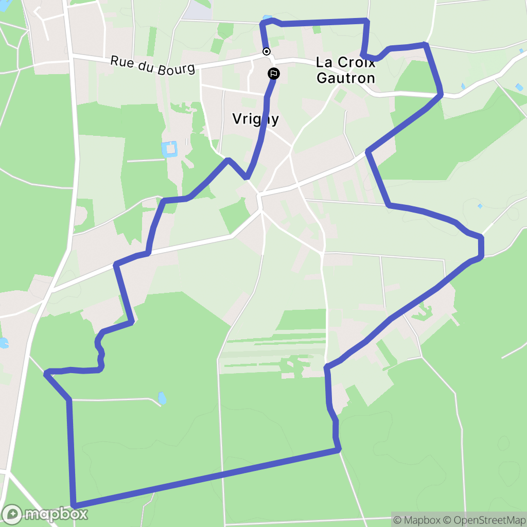Vrigny : carte du parcours de randonnée - France