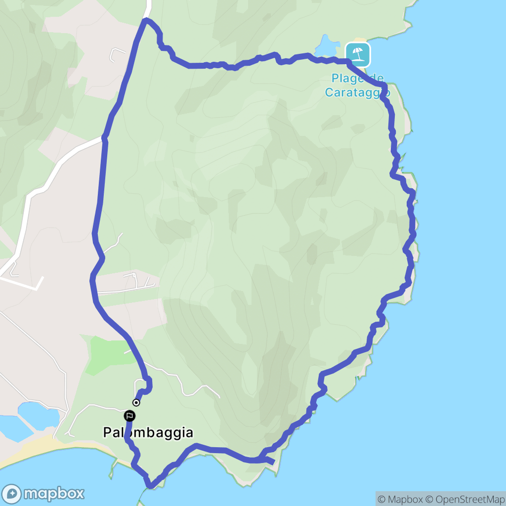 Porto-Vecchio : carte du parcours de randonnée - France