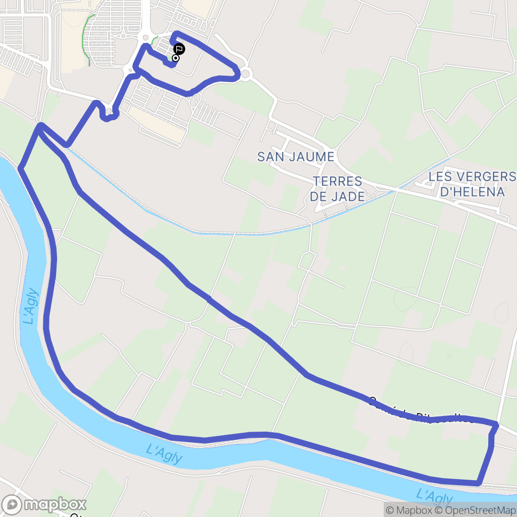 Claira : carte du parcours de randonnée - France