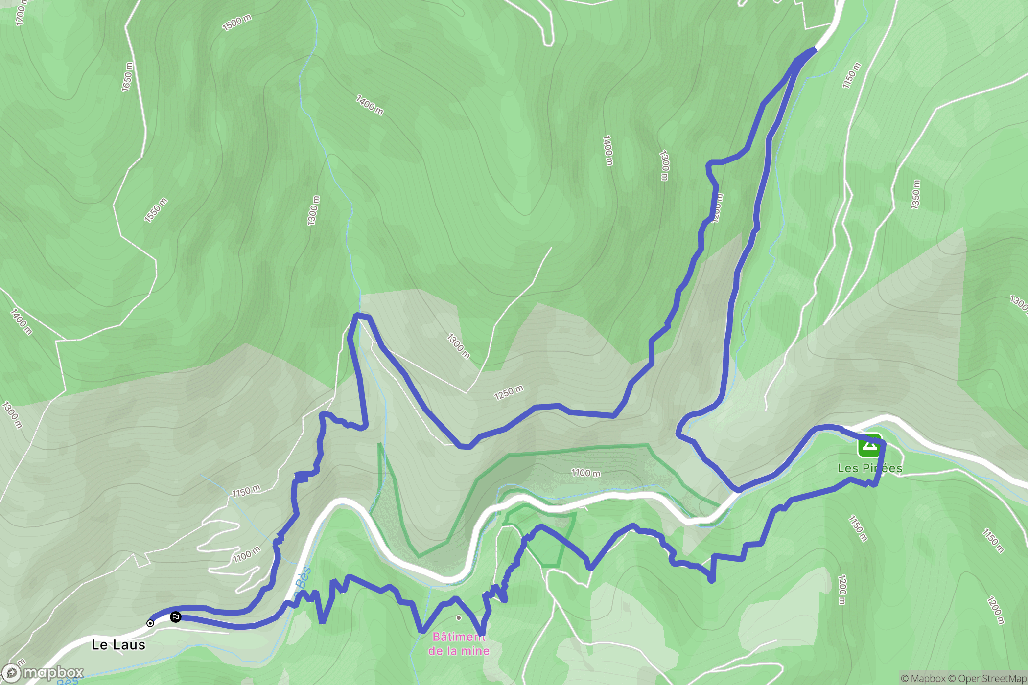 Barles : carte du parcours de randonnée - France