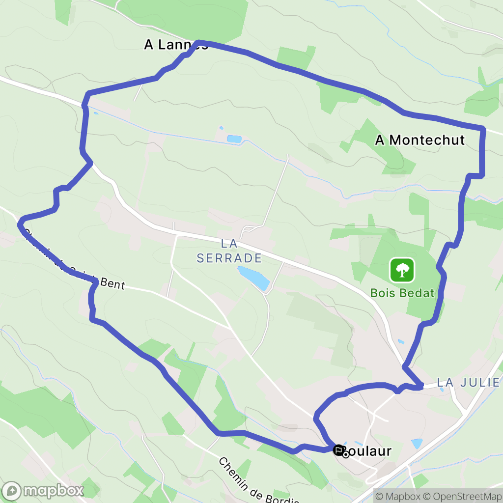 Boulaur : carte du parcours de randonnée - France