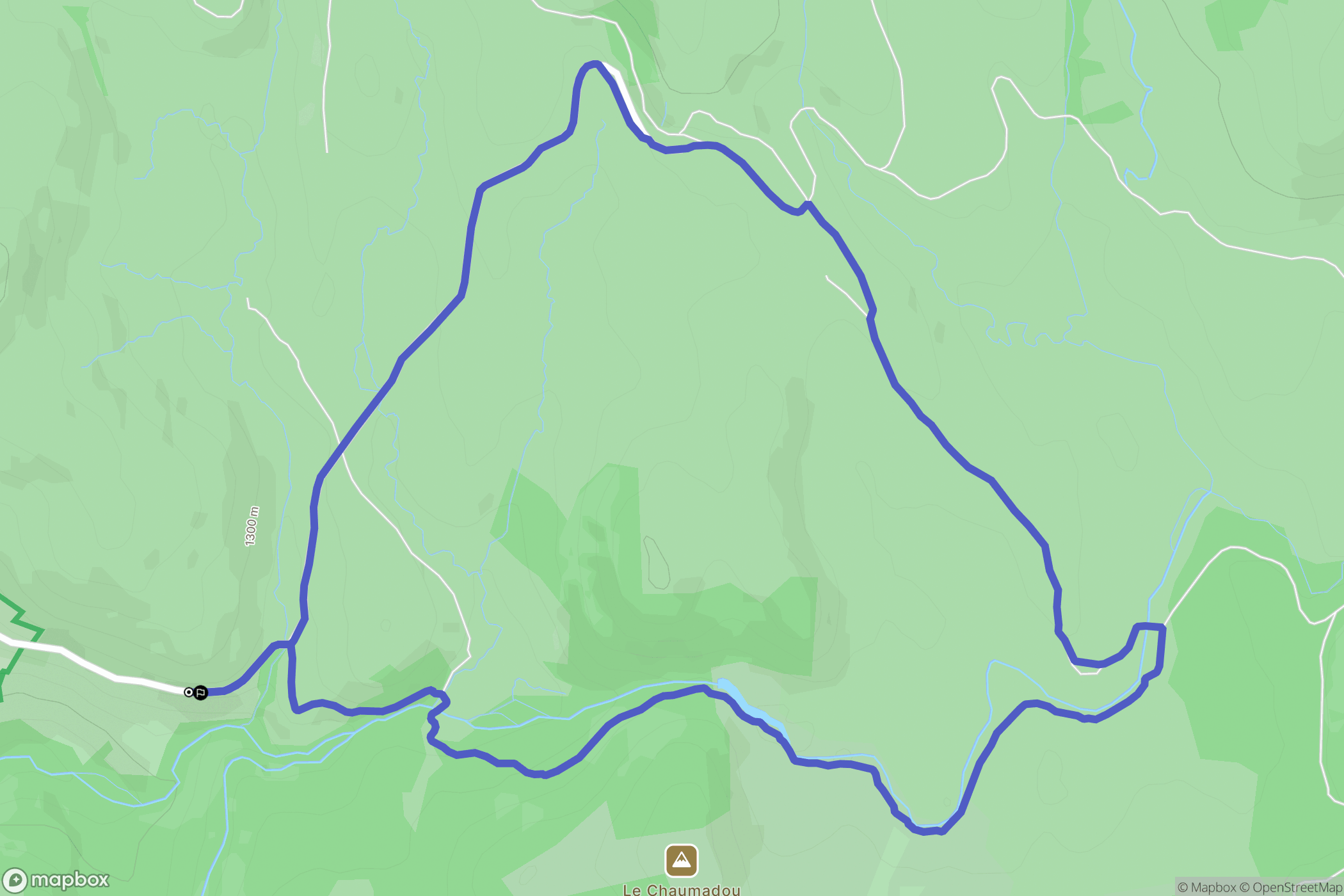 Pont-de-Montvert-Sud-Mont-Lozère : carte du parcours de randonnée - France