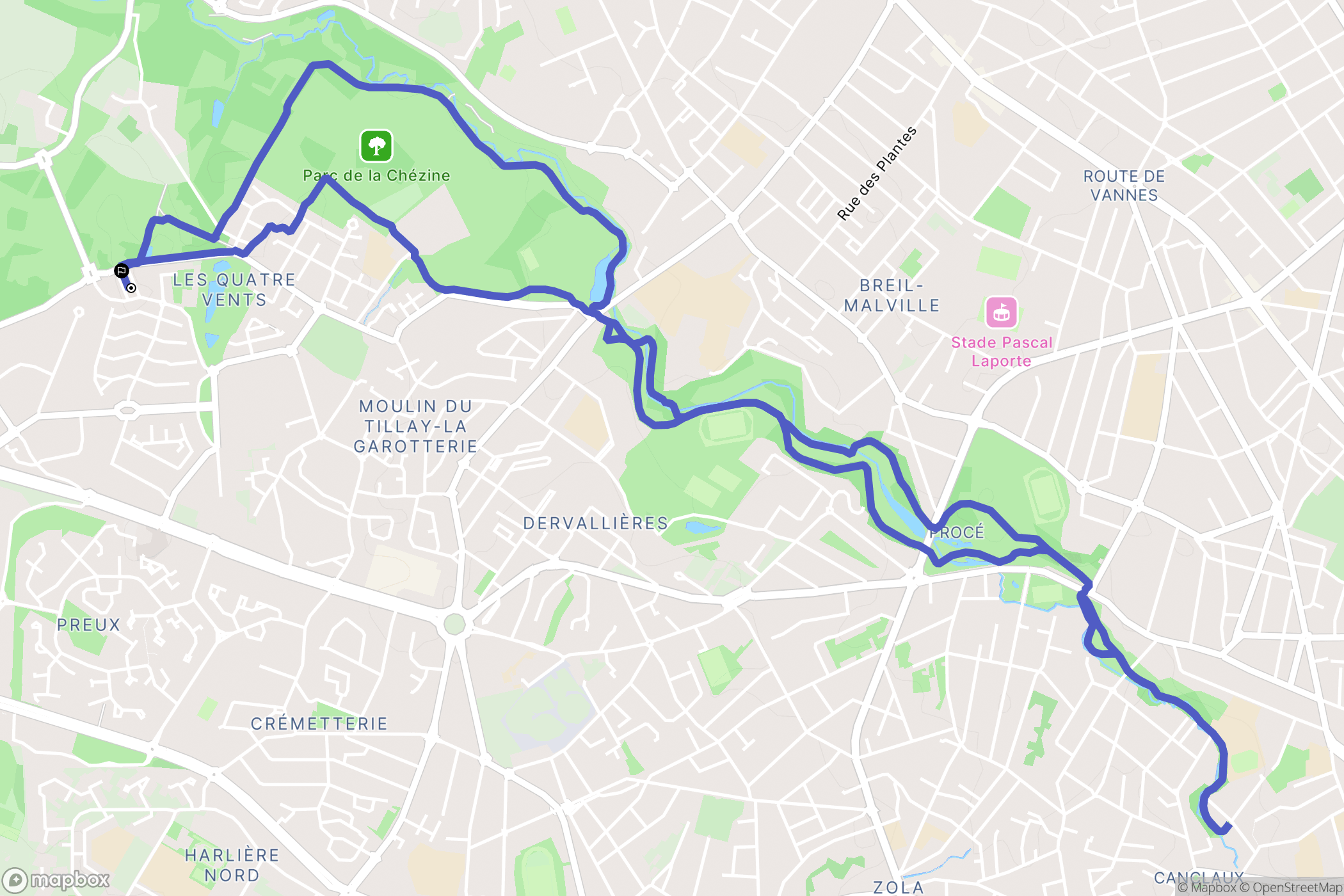 Saint-Herblain : carte du parcours de randonnée - France