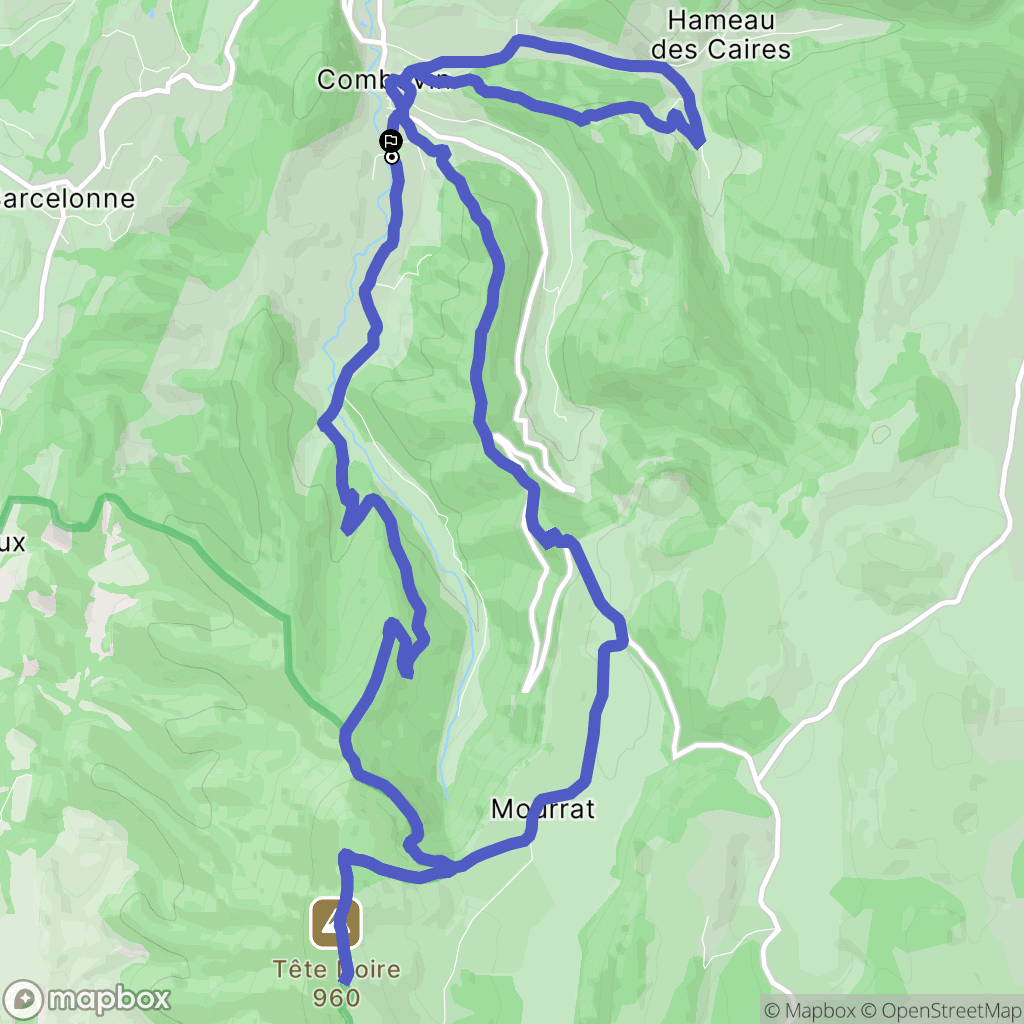 Combovin : carte du parcours de randonnée - France