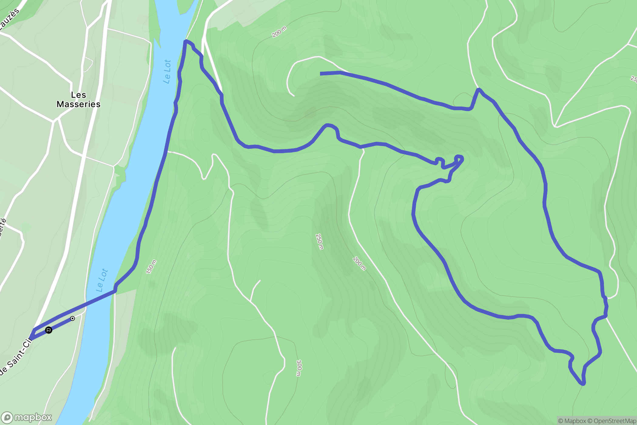 Bouzies : carte du parcours de randonnée - France