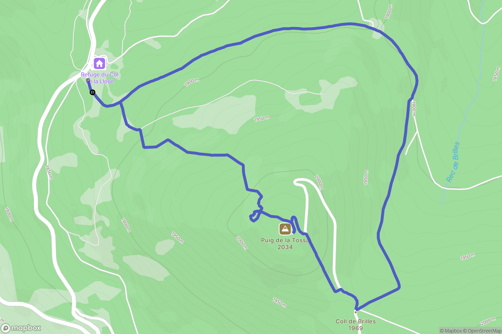 Ayguatébia-Talau : carte du parcours de randonnée - France