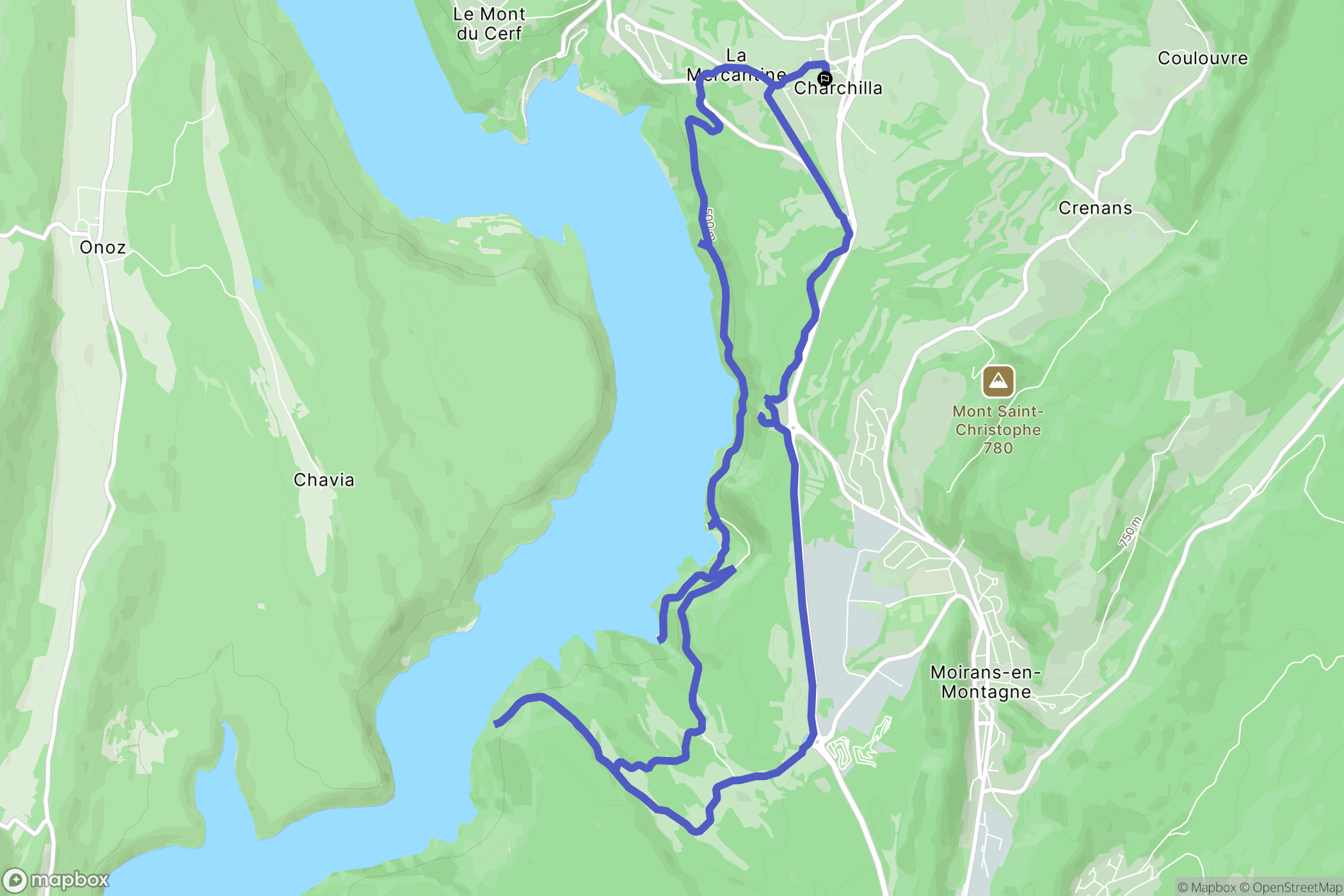 Charchilla : carte du parcours de randonnée - France