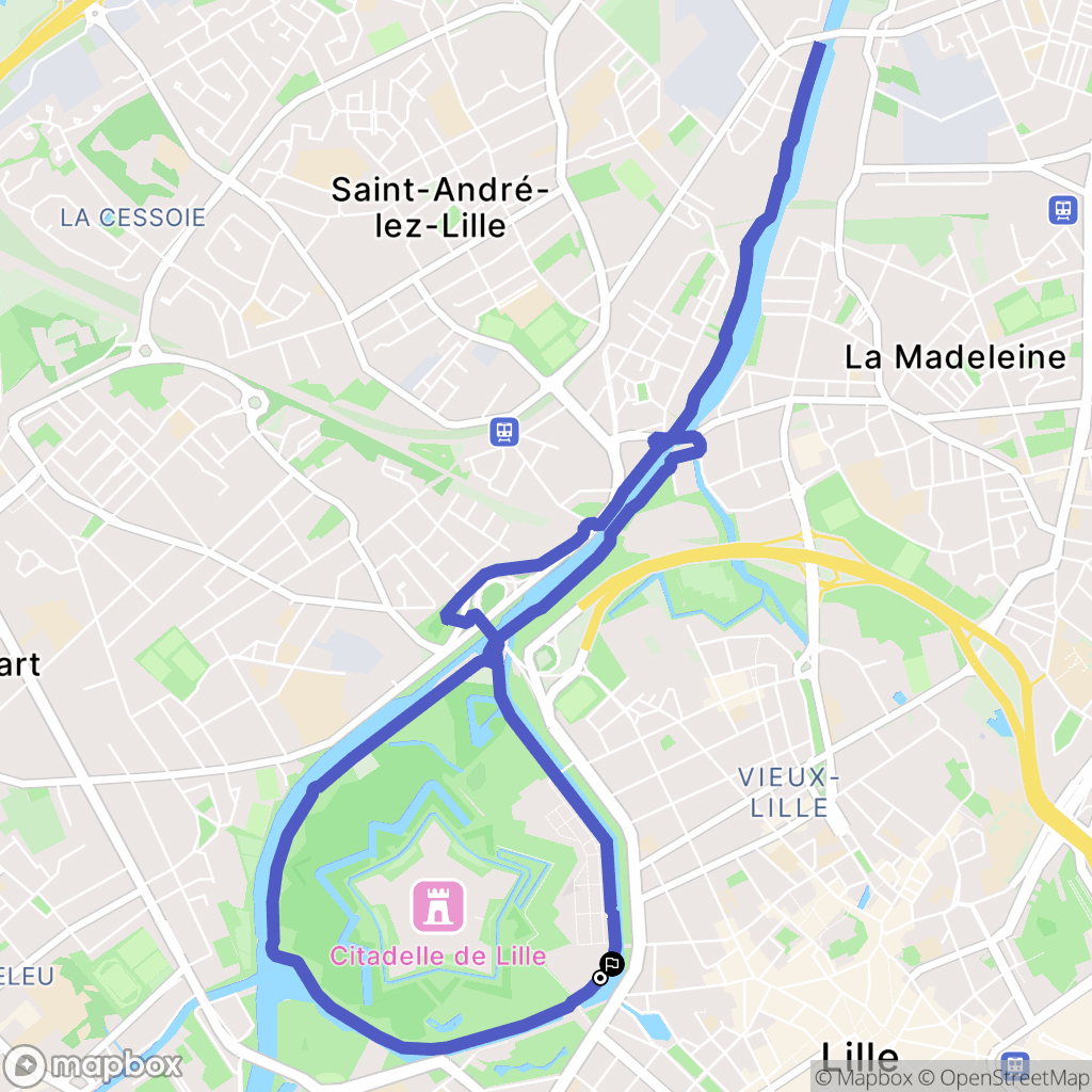 Lille : carte du parcours de randonnée - France