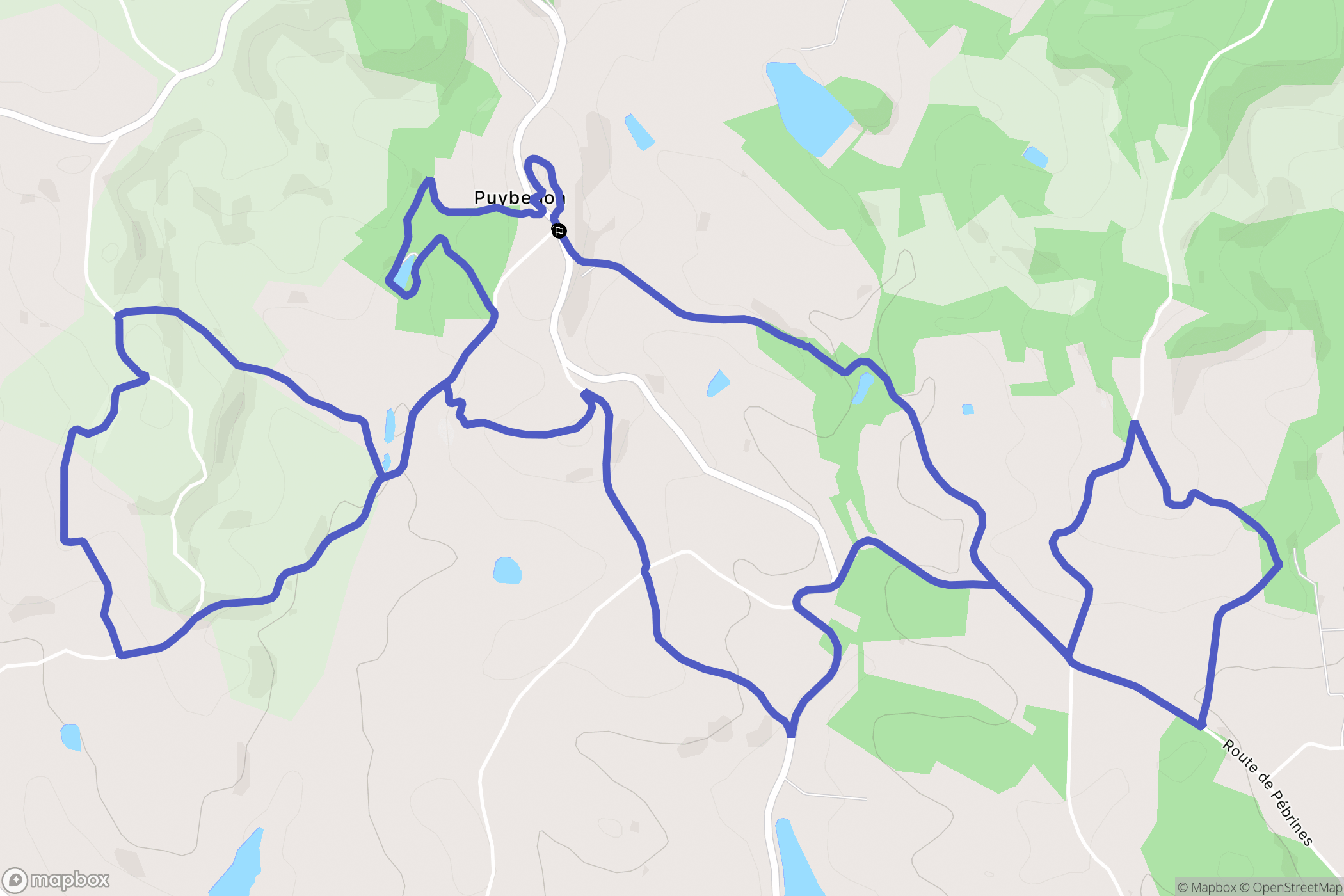 Puybegon : carte du parcours de randonnée - France