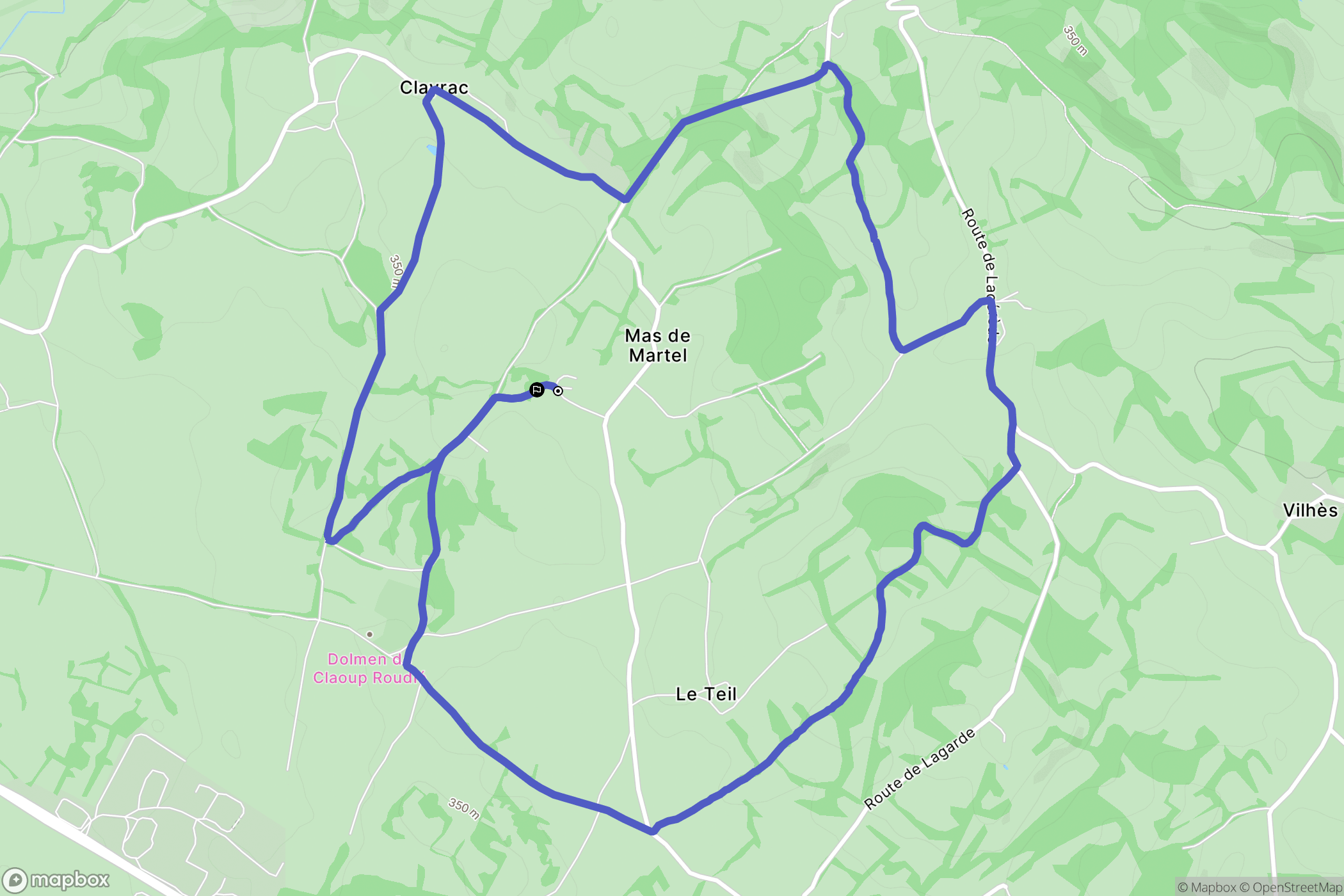 Bio : carte du parcours de randonnée - France