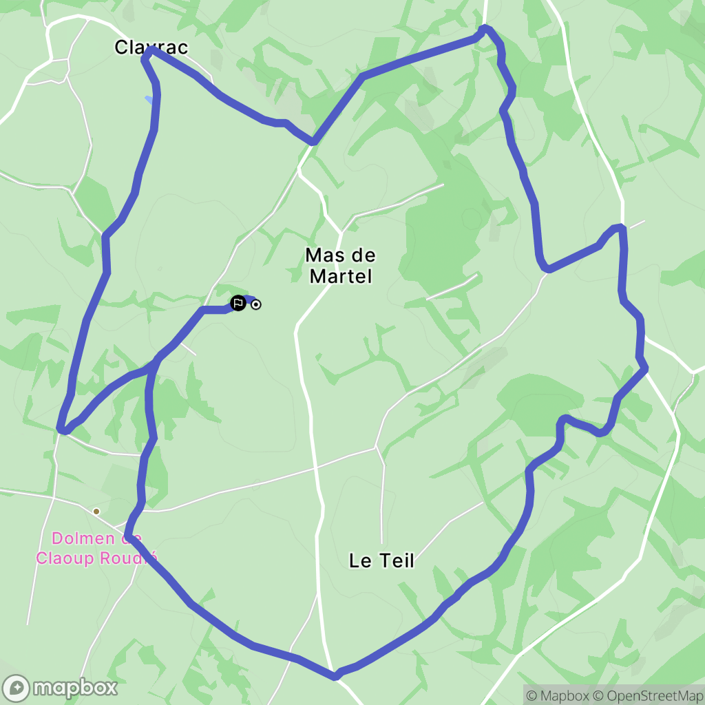 Bio : carte du parcours de randonnée - France