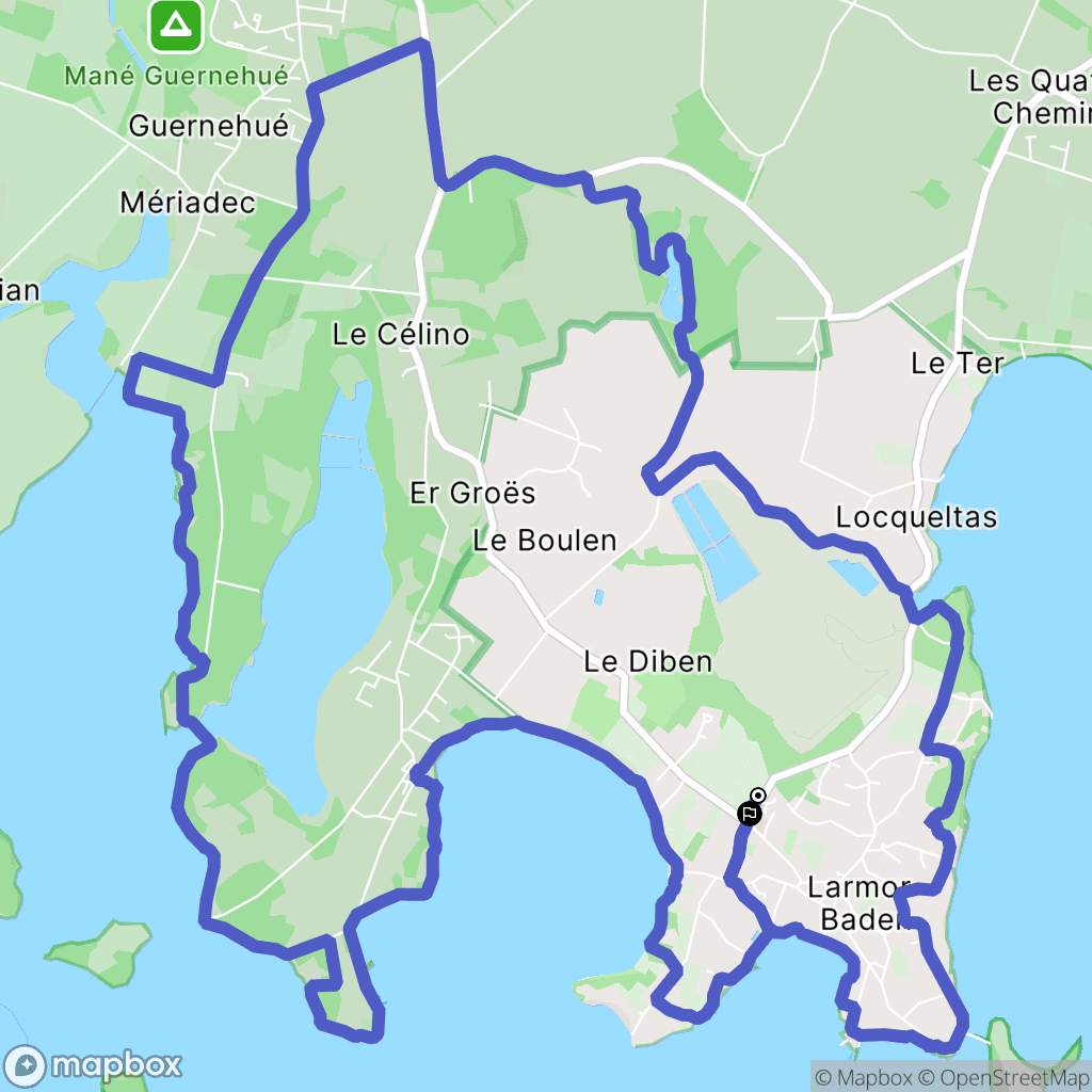 Larmor-Baden : carte du parcours de randonnée - France