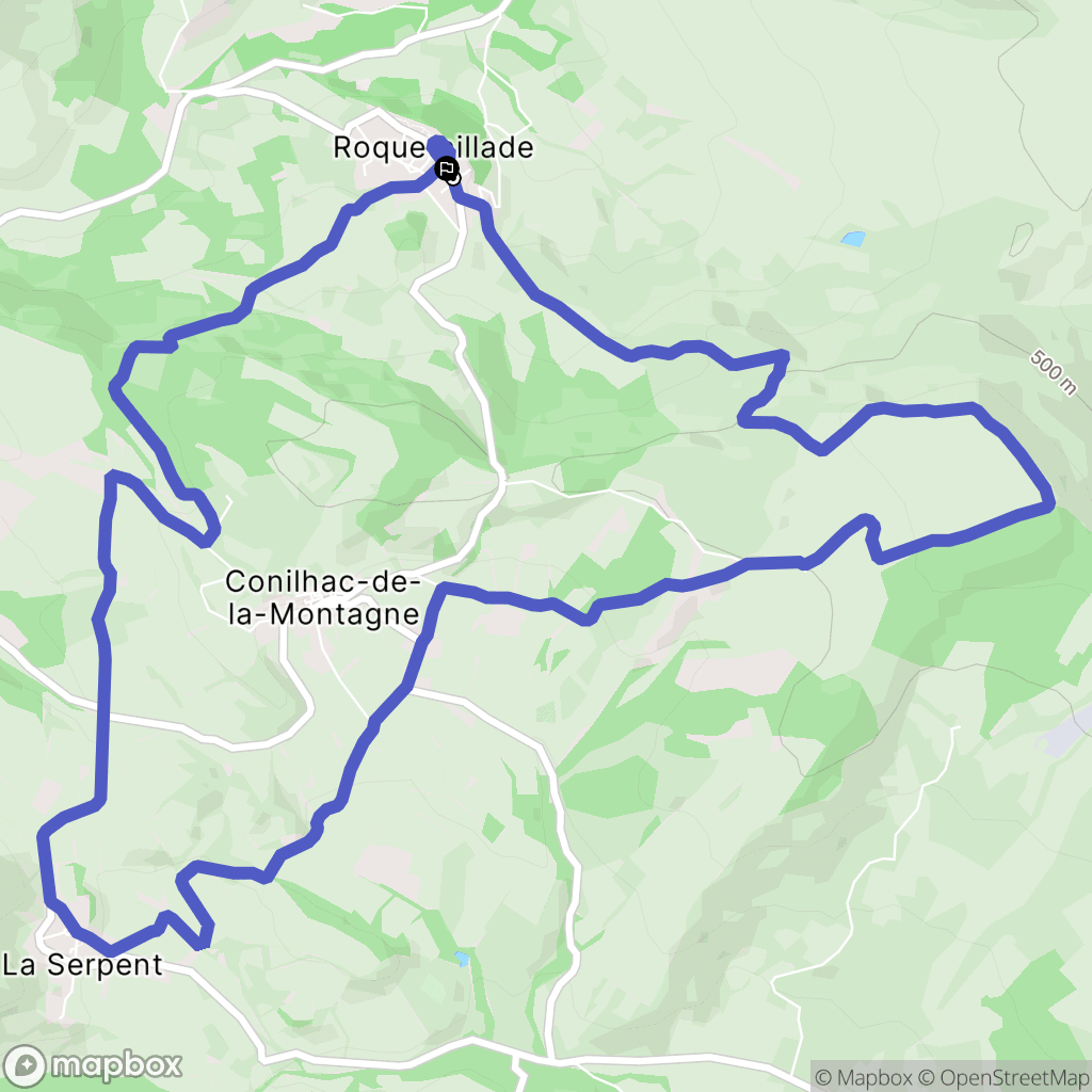 Roquetaillade-et-Conilhac : carte du parcours de randonnée - France