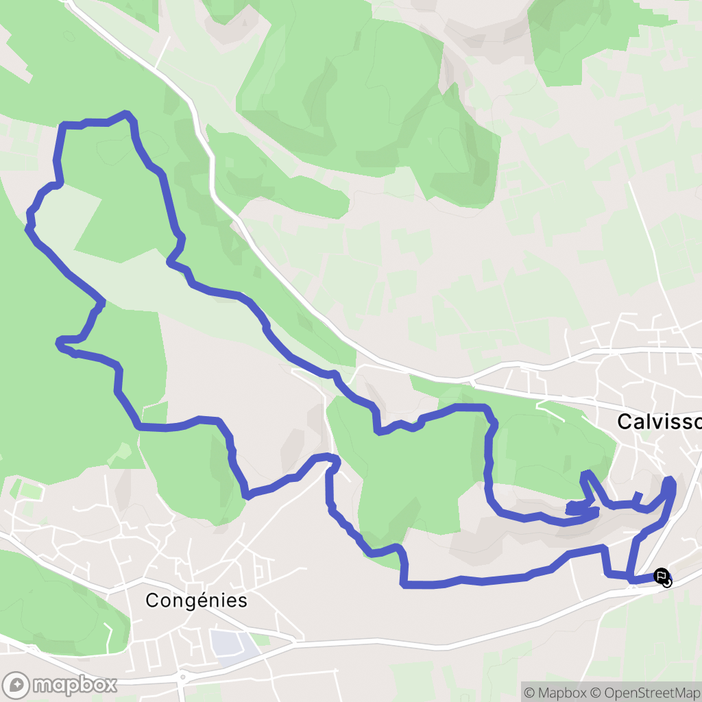 Calvisson : carte du parcours de randonnée - France