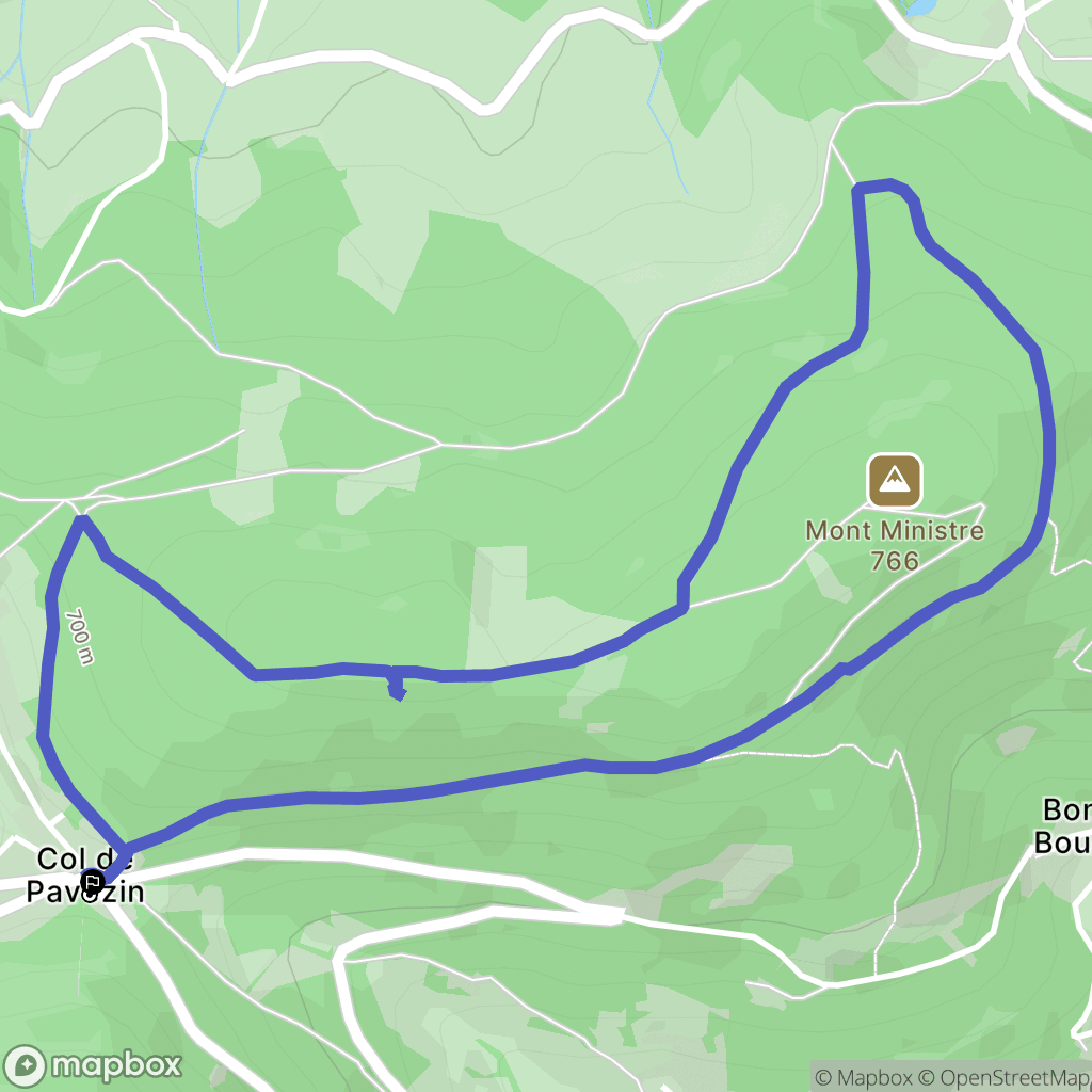 Chuyer : carte du parcours de randonnée - France