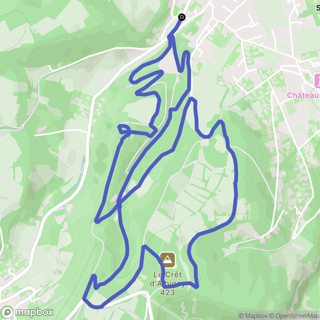 Curis-au-Mont-d'Or : carte du parcours de randonnée - France