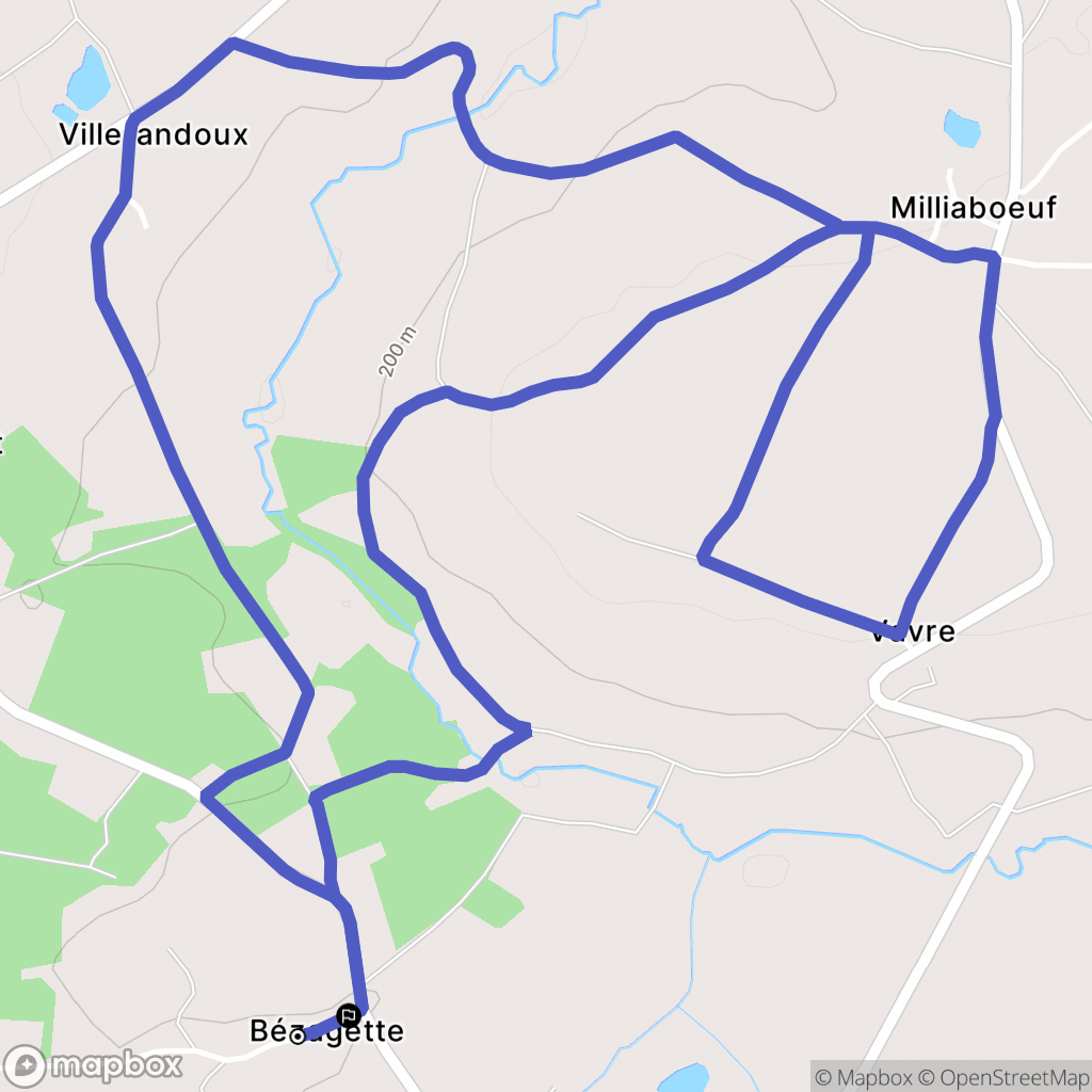 Maillet : carte du parcours de randonnée - France