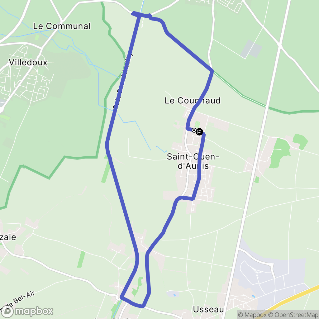 Saint-Ouen-d'Aunis : carte du parcours de randonnée - France