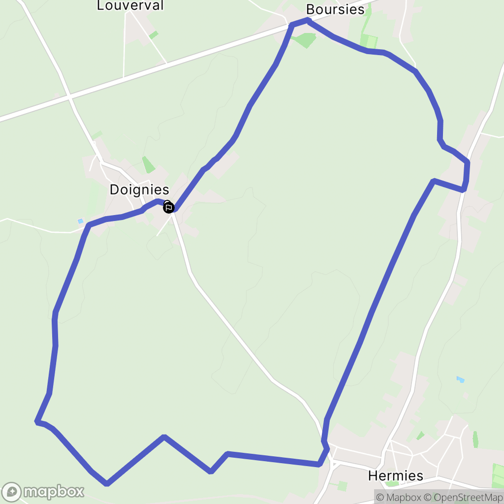 Doignies : carte du parcours de randonnée - France