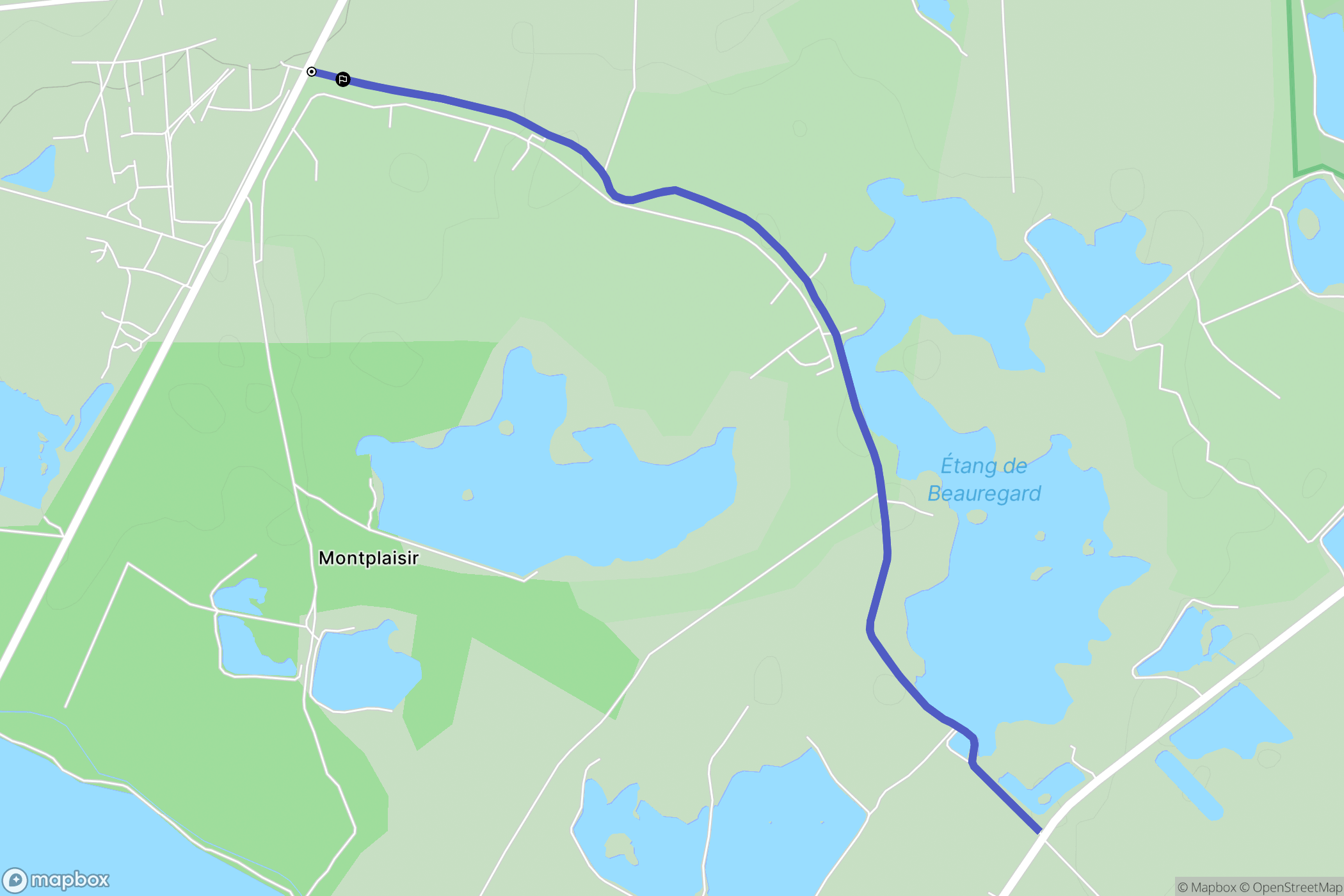 Saint-Michel-en-Brenne : carte du parcours de randonnée - France