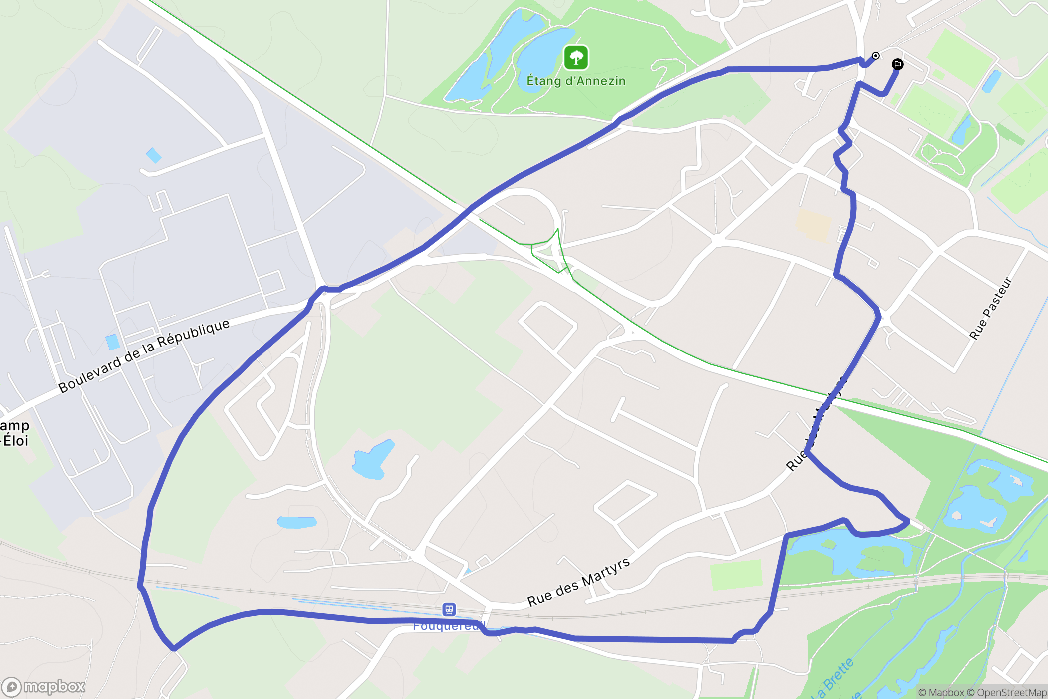 Annezin : carte du parcours de randonnée - France