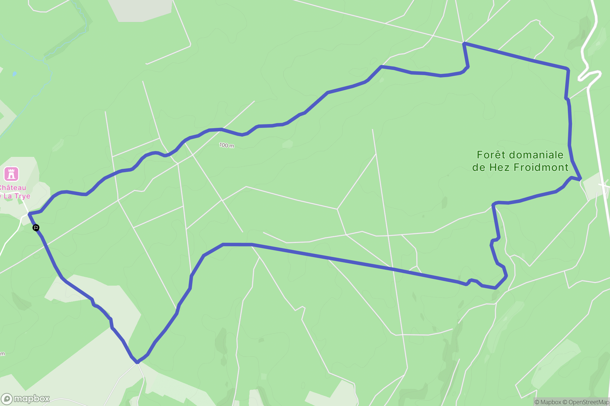Hermes : carte du parcours de randonnée - France