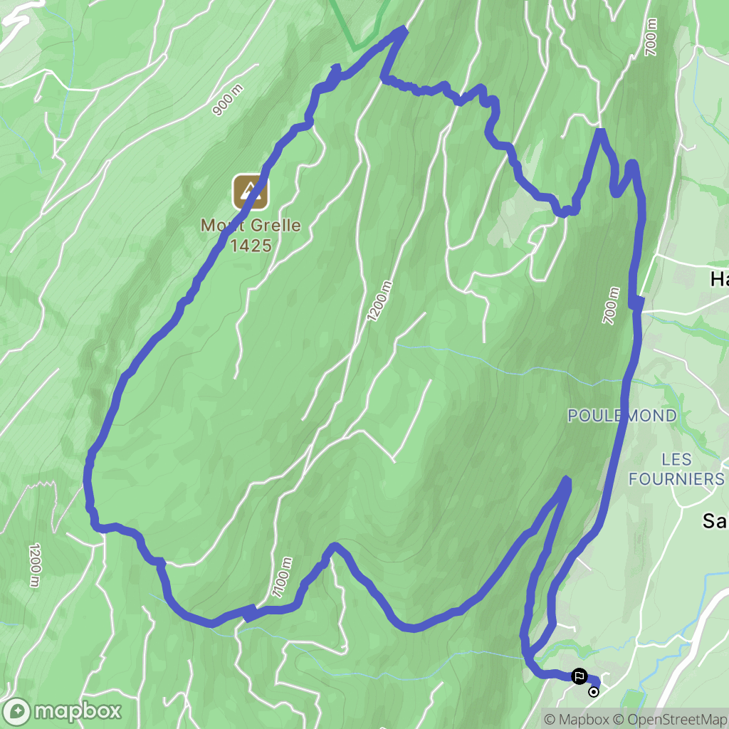 Saint-Thibaud-de-Couz : carte du parcours de randonnée - France