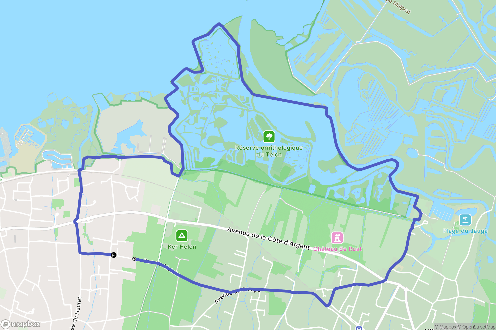 Gujan-Mestras : carte du parcours de randonnée - France