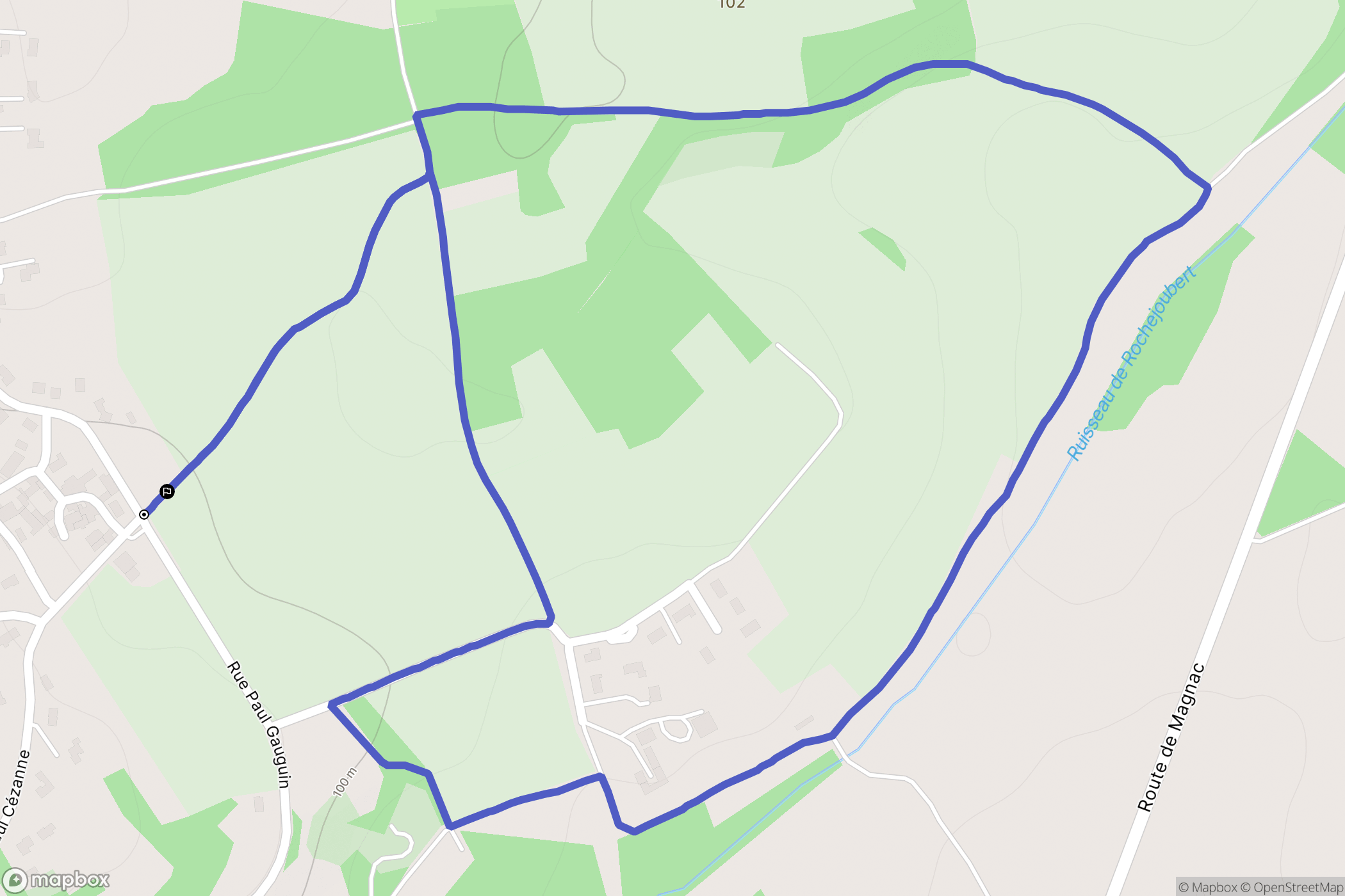 Magnac-sur-Touvre : carte du parcours de randonnée - France