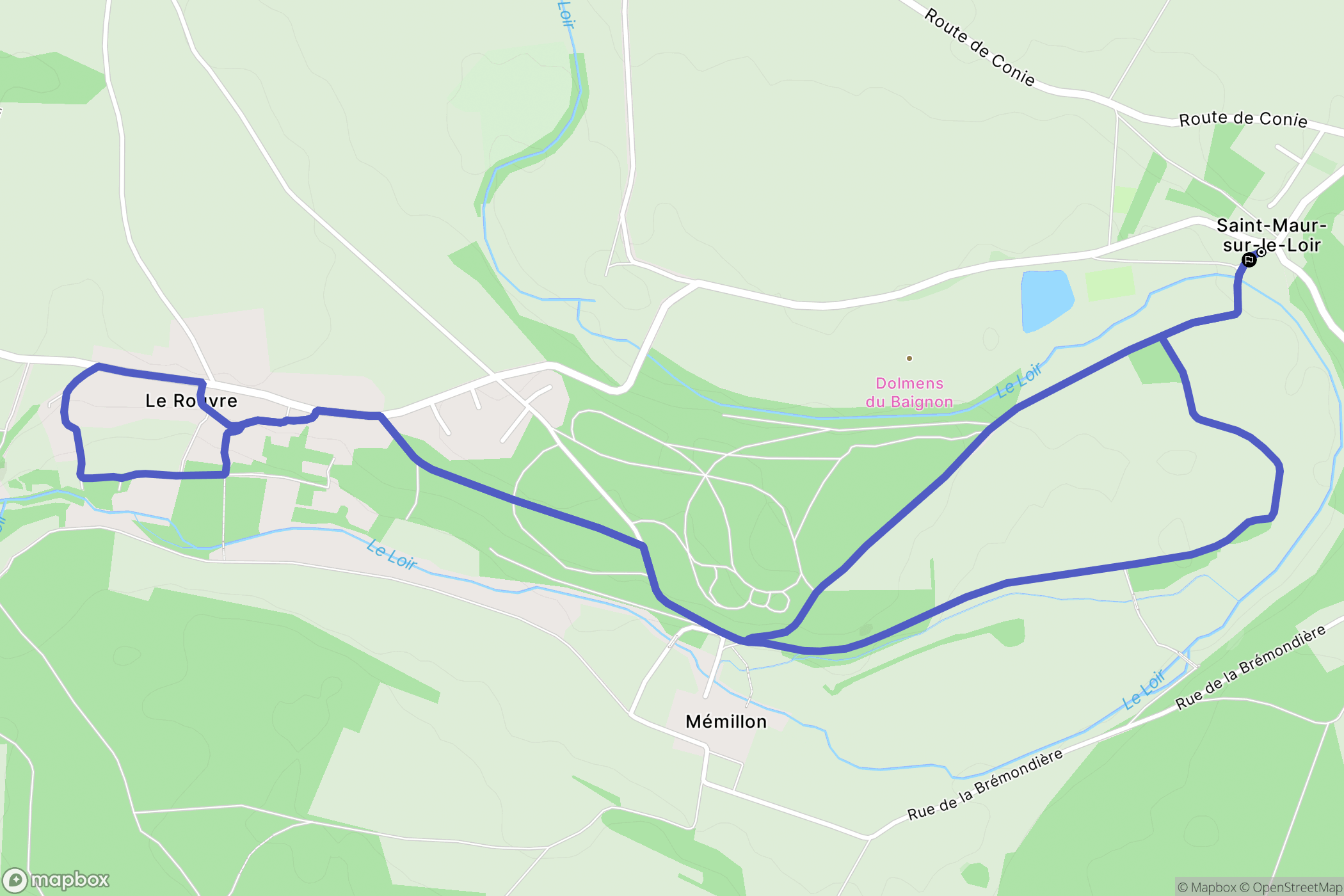 Saint-Maur-sur-le-Loir : carte du parcours de randonnée - France