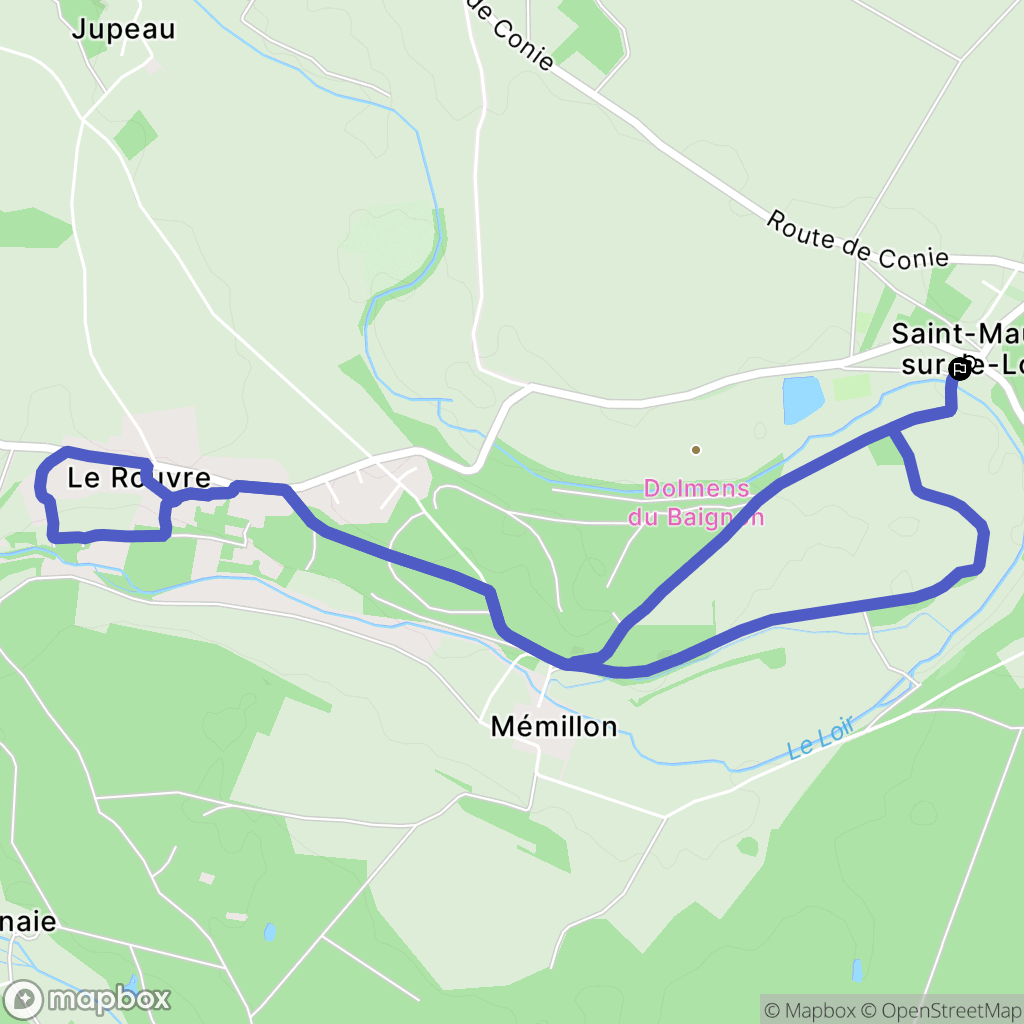 Saint-Maur-sur-le-Loir : carte du parcours de randonnée - France