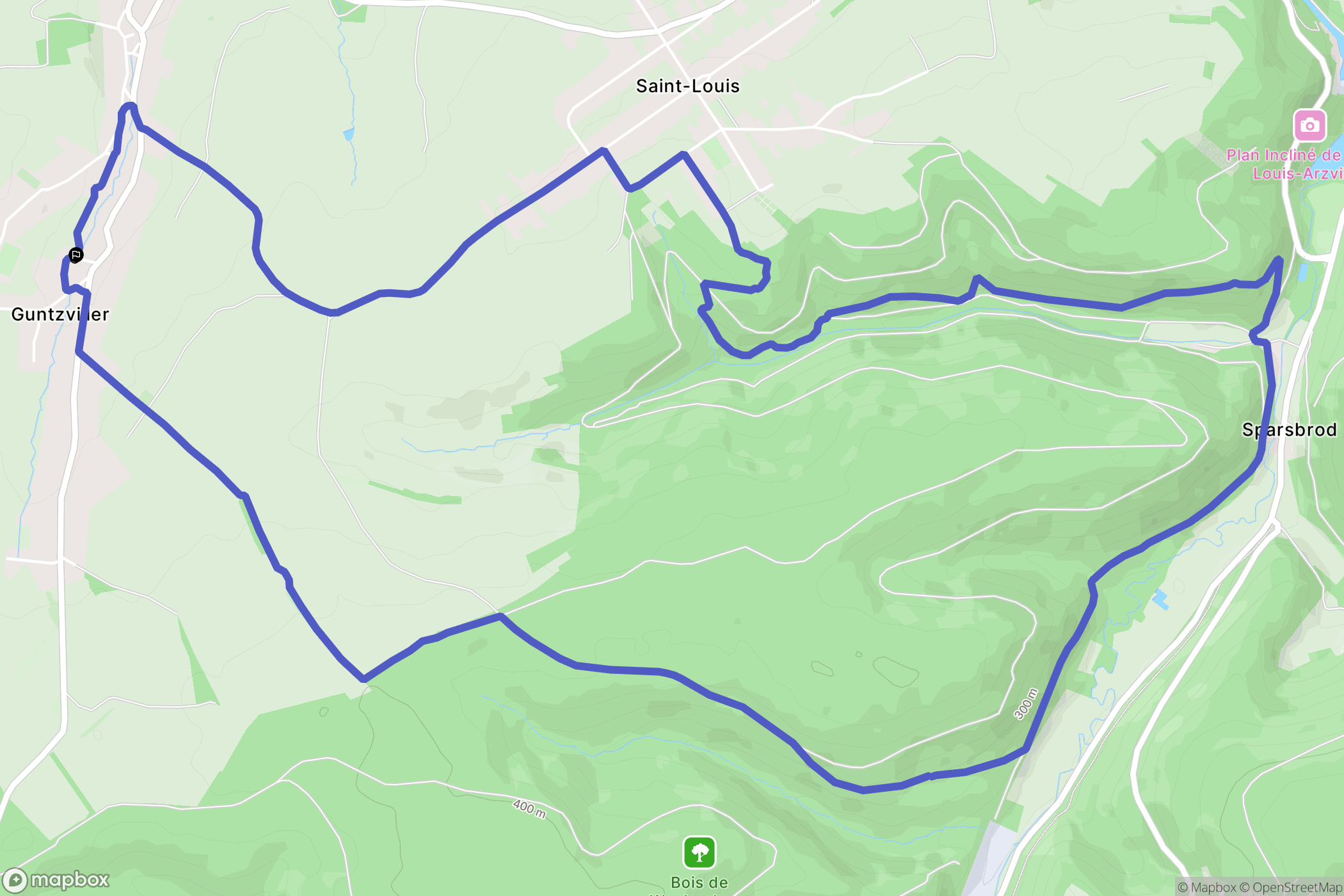 Guntzviller : carte du parcours de randonnée - France