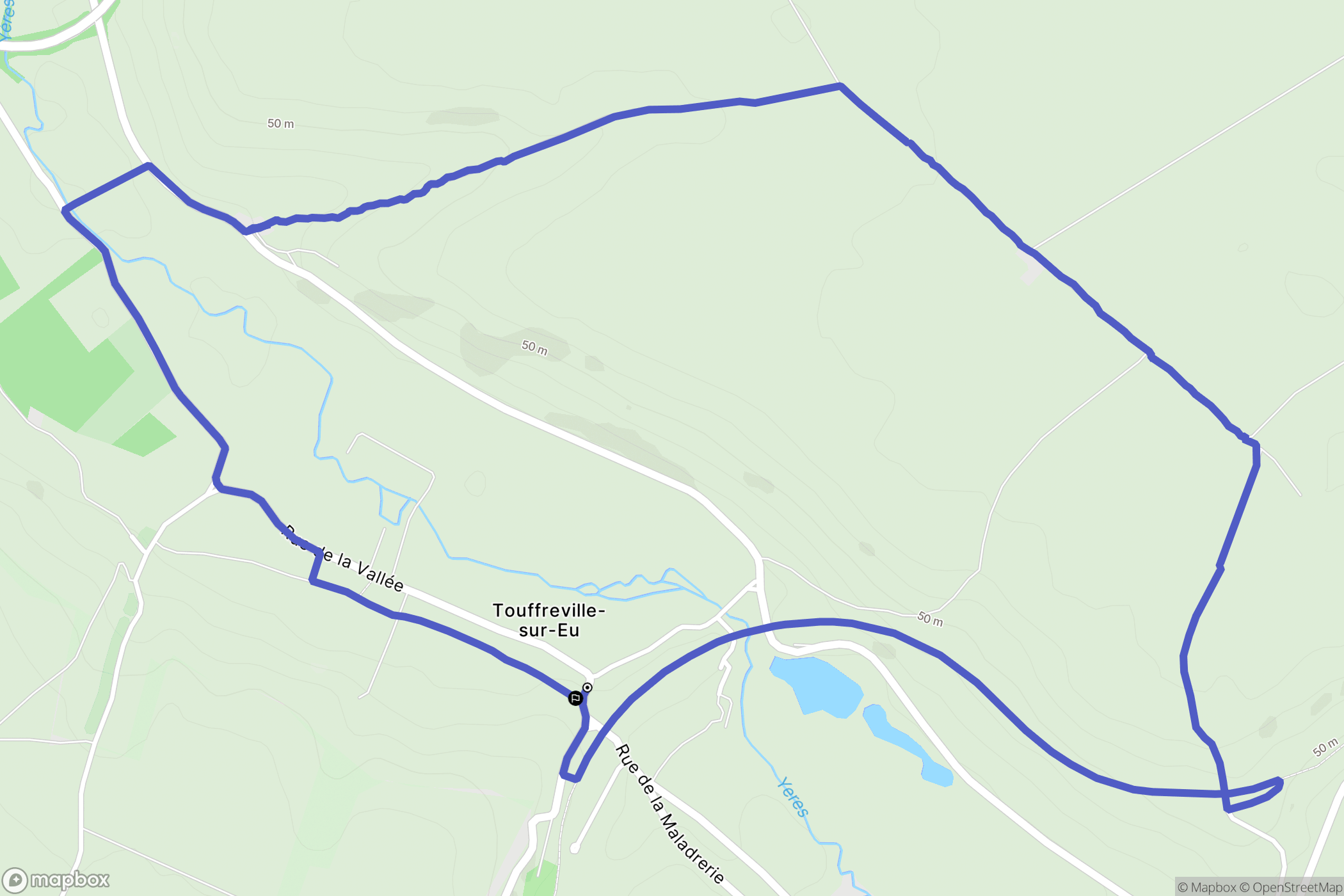 Canehan : carte du parcours de randonnée - France