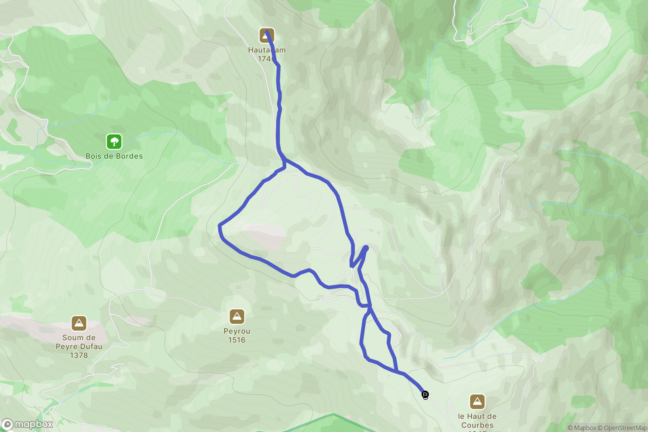 Vier-Bordes : carte du parcours de randonnée - France