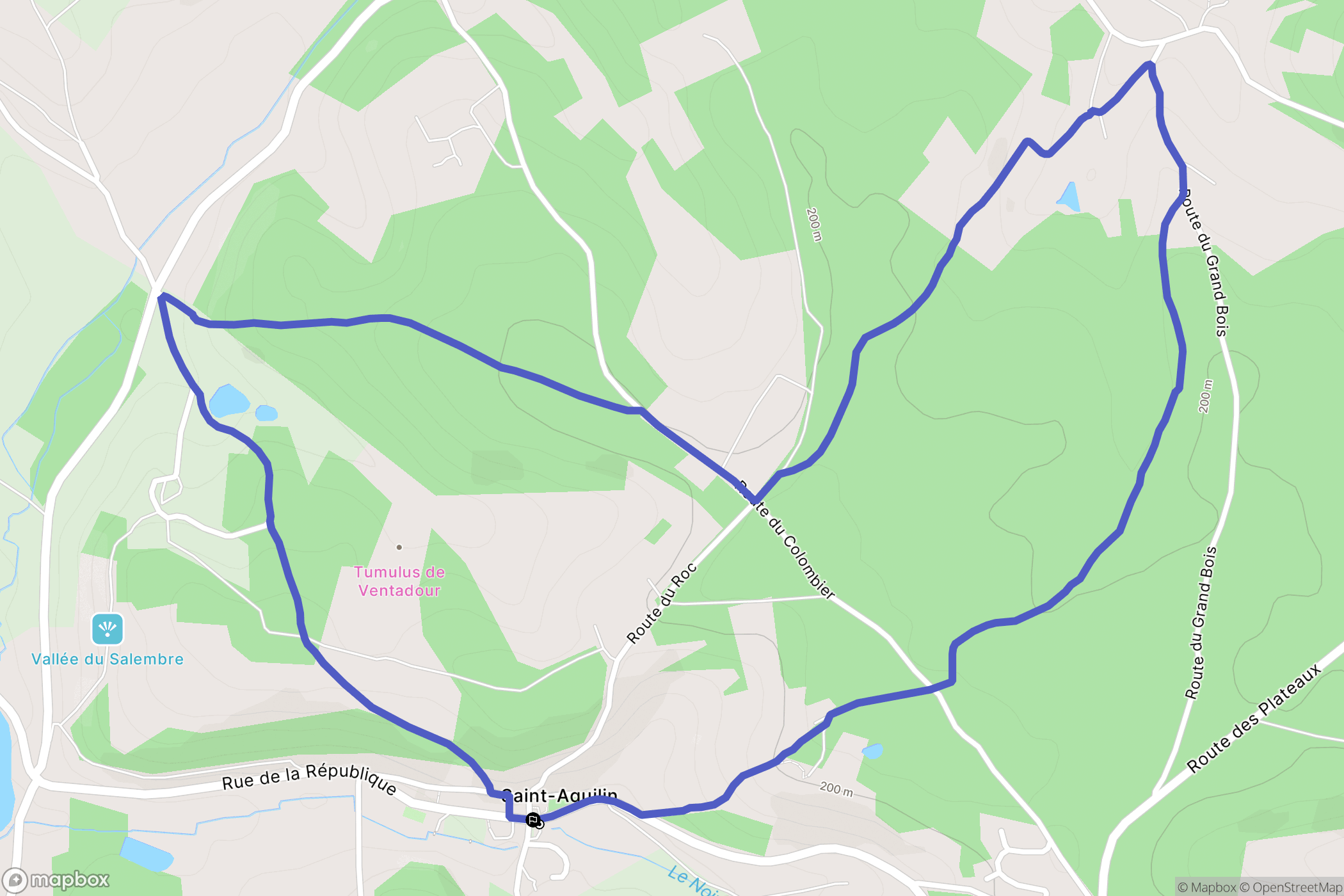 Saint-Aquilin : carte du parcours de randonnée - France