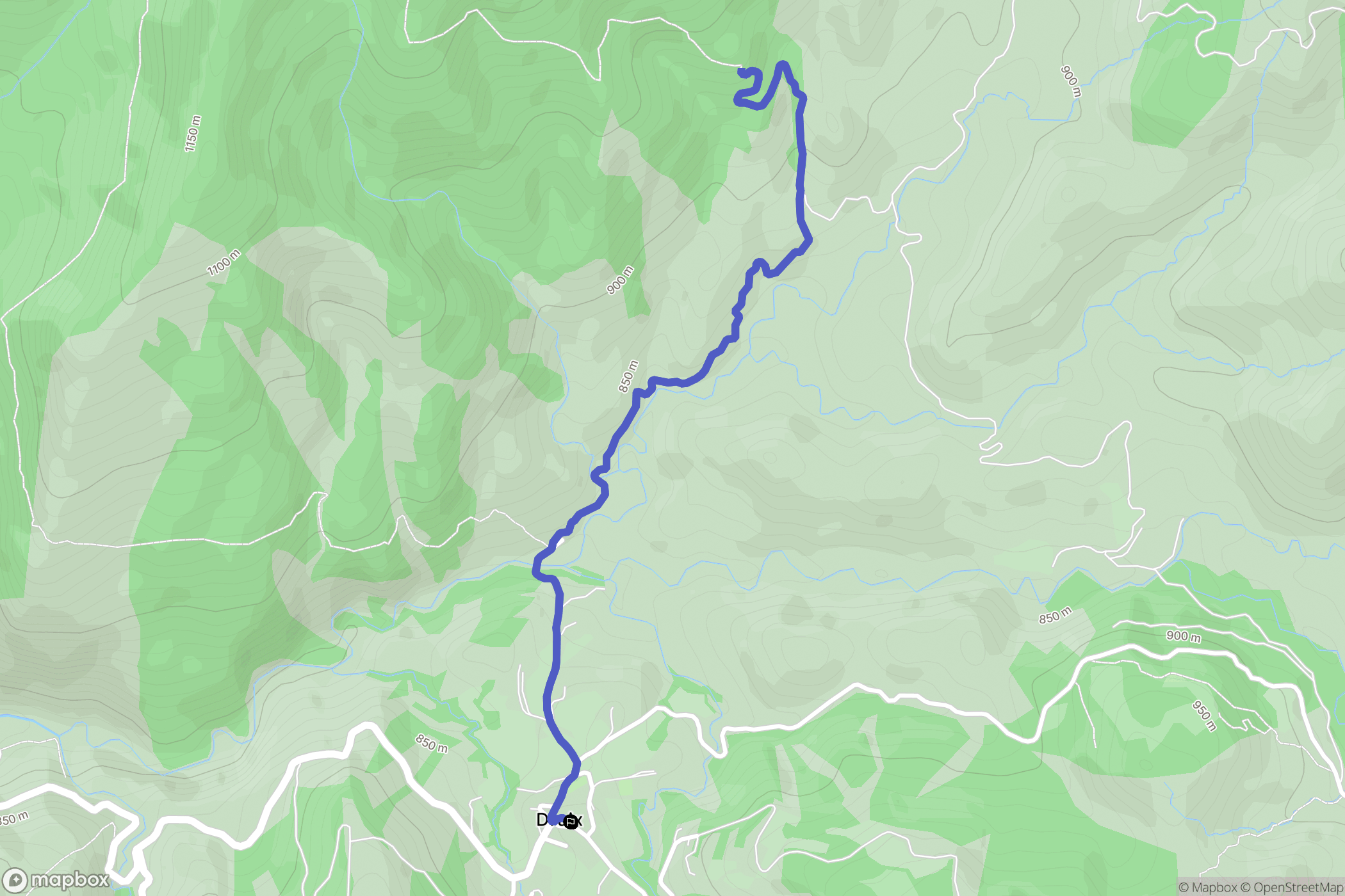 Draix : carte du parcours de randonnée - France