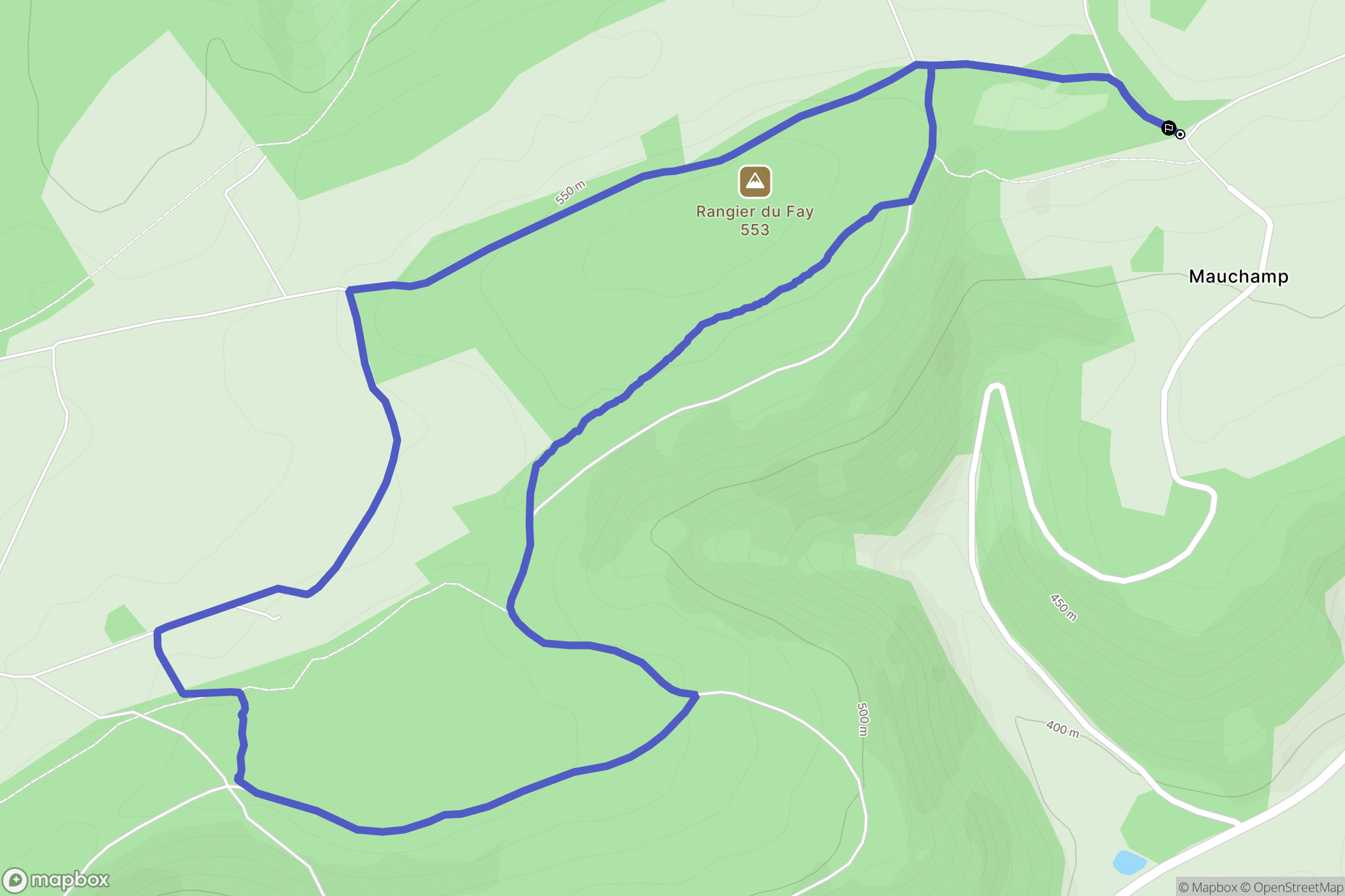 Rémondans-Vaivre : carte du parcours de randonnée - France
