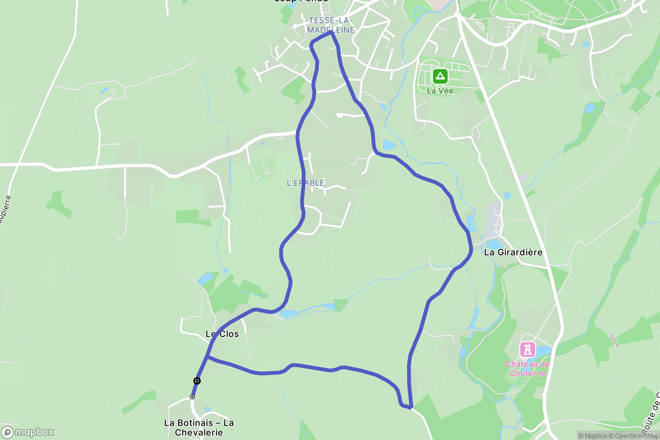 Tessé-Froulay : carte du parcours de randonnée - France
