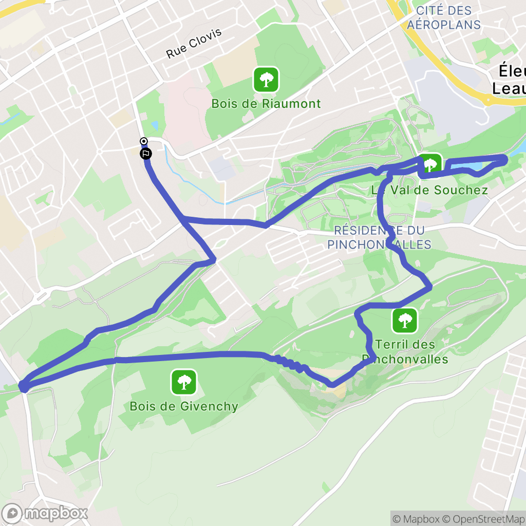 Liévin : carte du parcours de randonnée - France