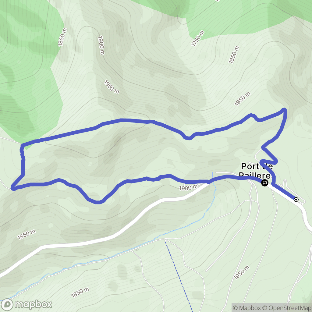Ascou : carte du parcours de randonnée - France
