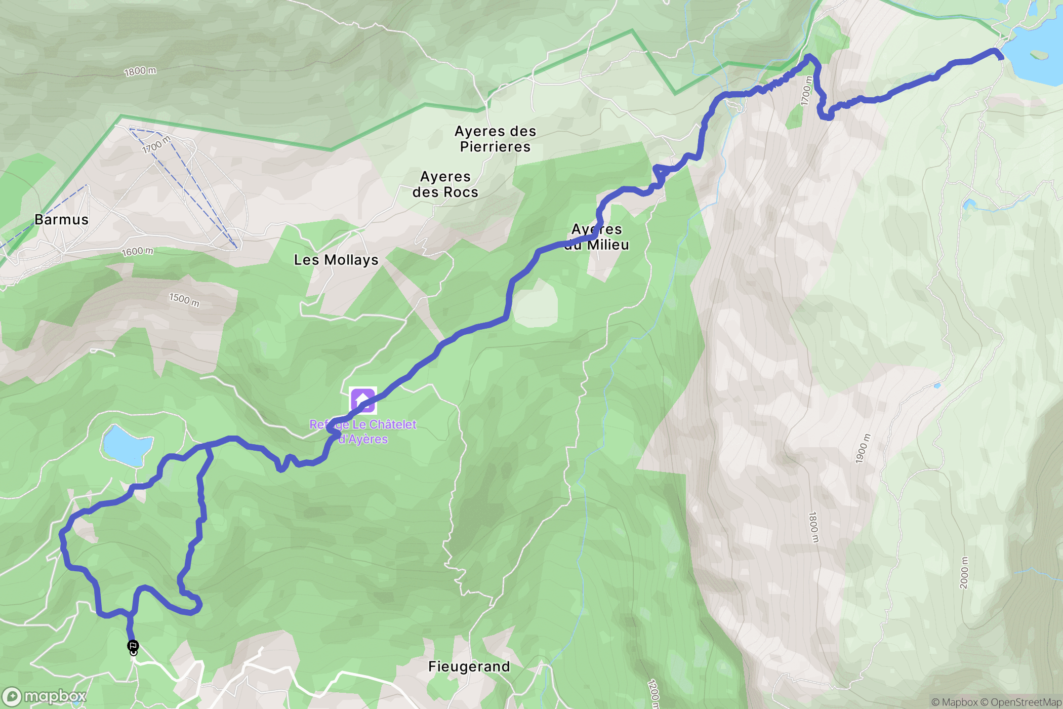 Servoz : carte du parcours de randonnée - France