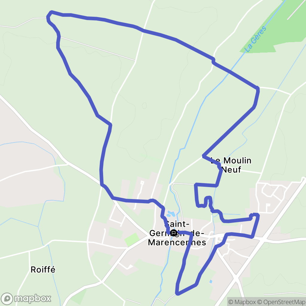 Saint-Pierre-la-Noue : carte du parcours de randonnée - France