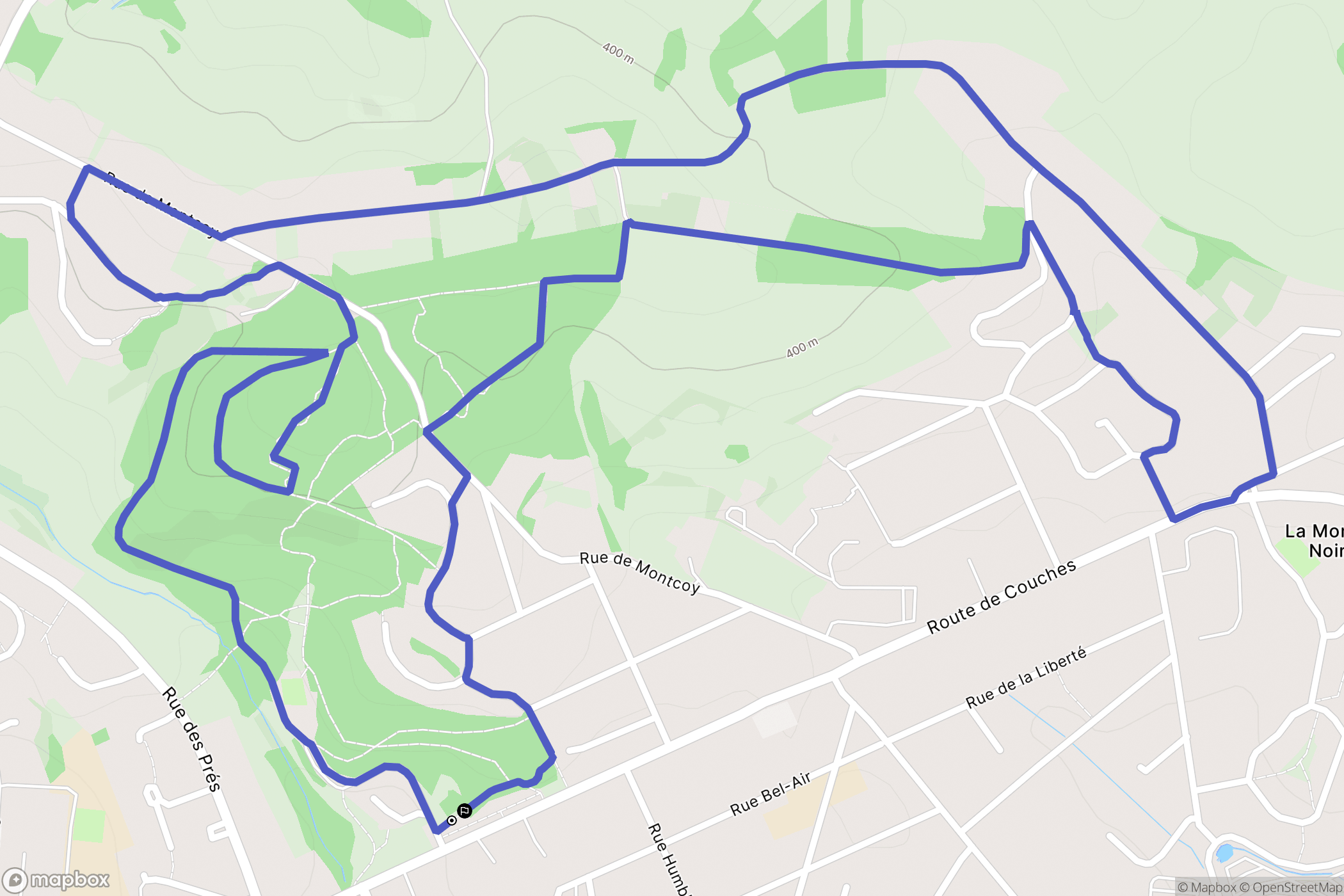 Le Breuil : carte du parcours de randonnée - France